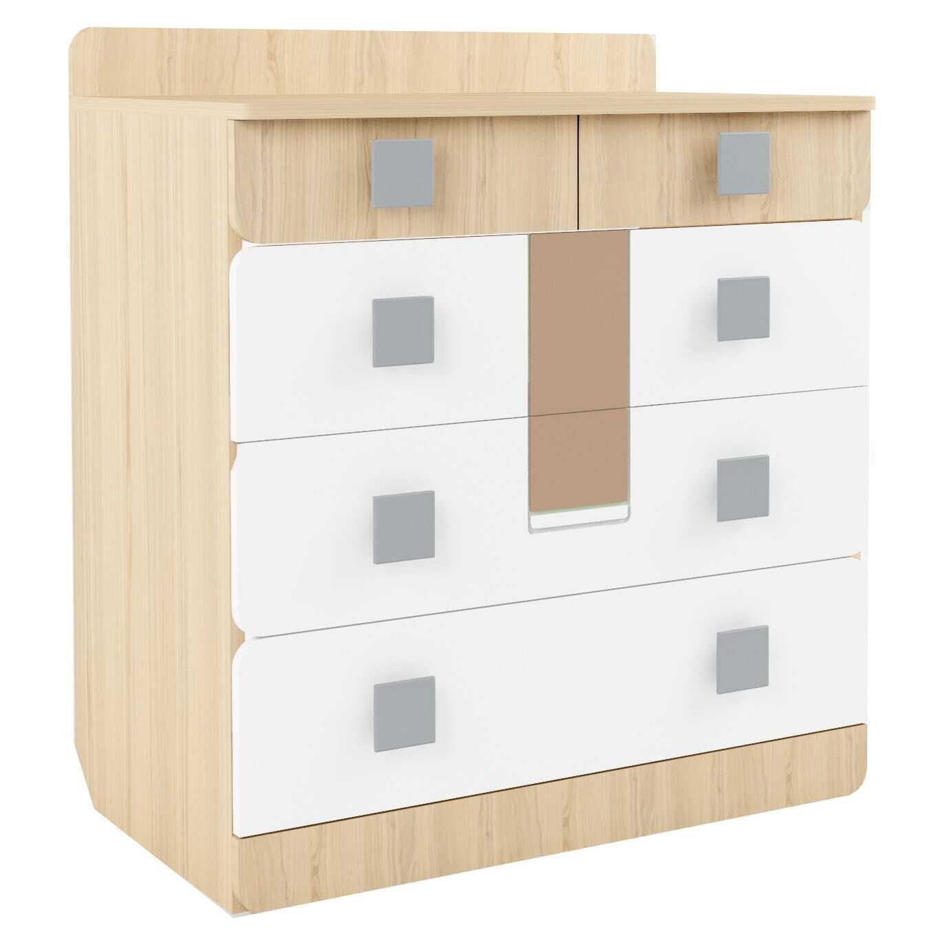 Изображение товара Комод Гк Аквилон 1D3S 5 ящиков 80.20x46x90 Плита ДСП цвет белый