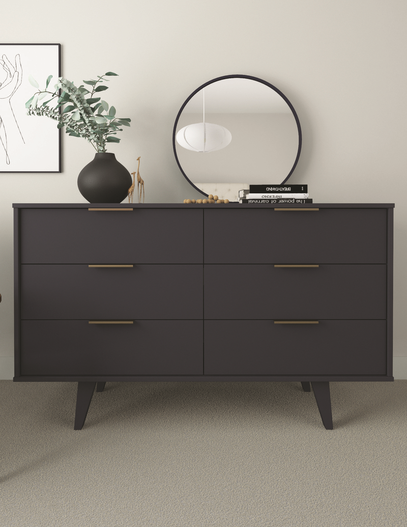 Изображение товара Комод Мебельнов Чикаго 6 ящиков графит, стильный и вместительный