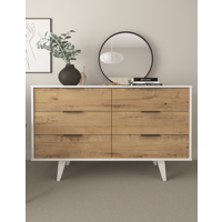 Изображение товара Комод Мебельнов Чикаго 6 ящиков белый дуб бунрати скандинавский стиль