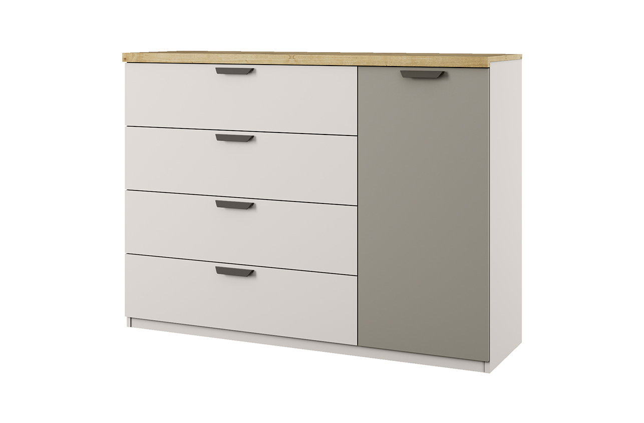 Изображение товара Тумба Anrex Modern 1D4S 4 ящика 130x41x96.50 ЛДСП цвет персидский жемчуг/ирландский ликер