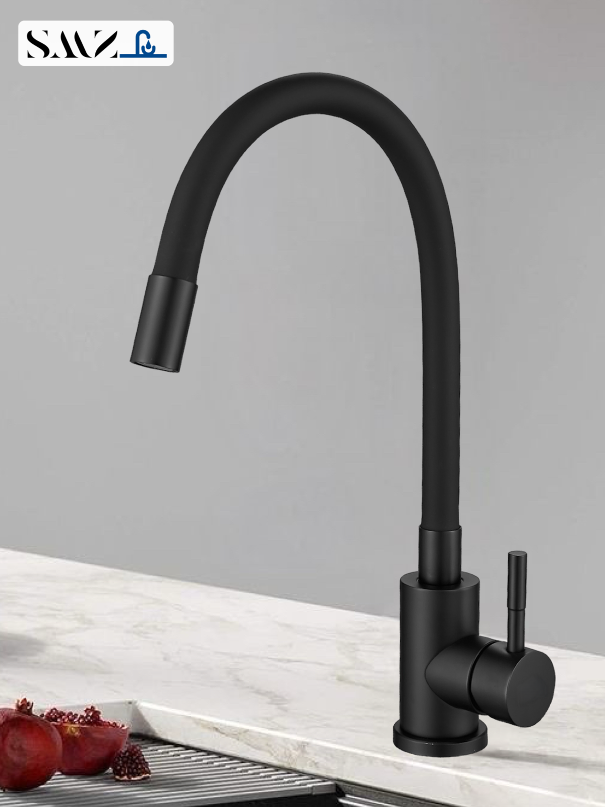 Изображение товара Смеситель для кухни Smz 83SMZFAU поворотный излив 37.5 см цвет черный