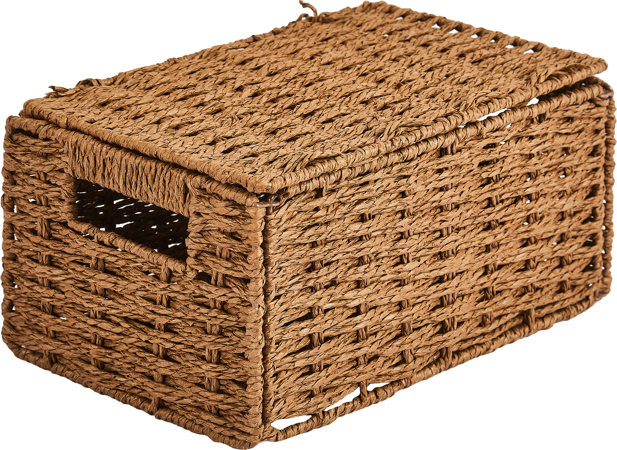 Изображение товара Корзина с крышкой для хранения 30x15x18 см SPACEO коричневая