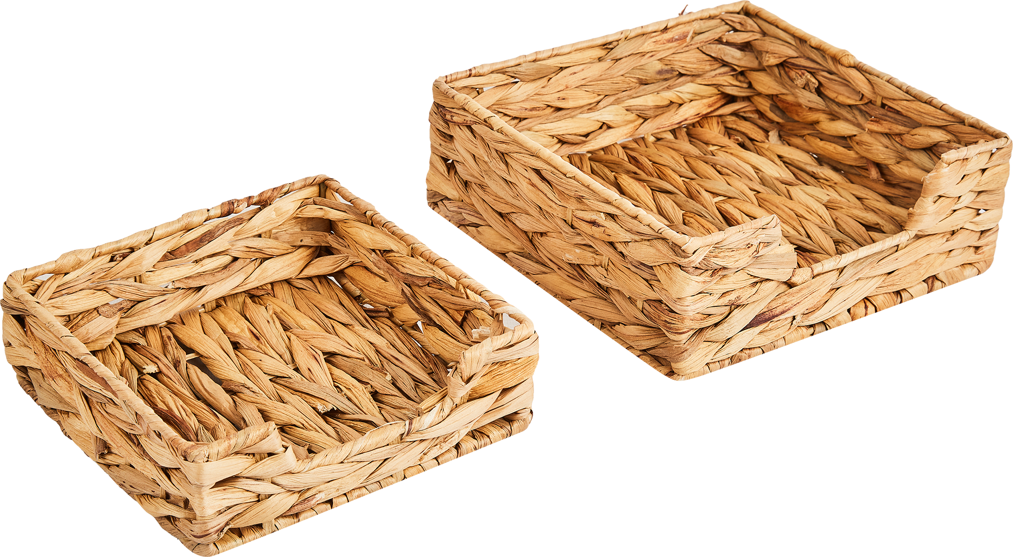 Корзина для хранения 22x8x22 см гиацинт цвет бежевый 2 шт