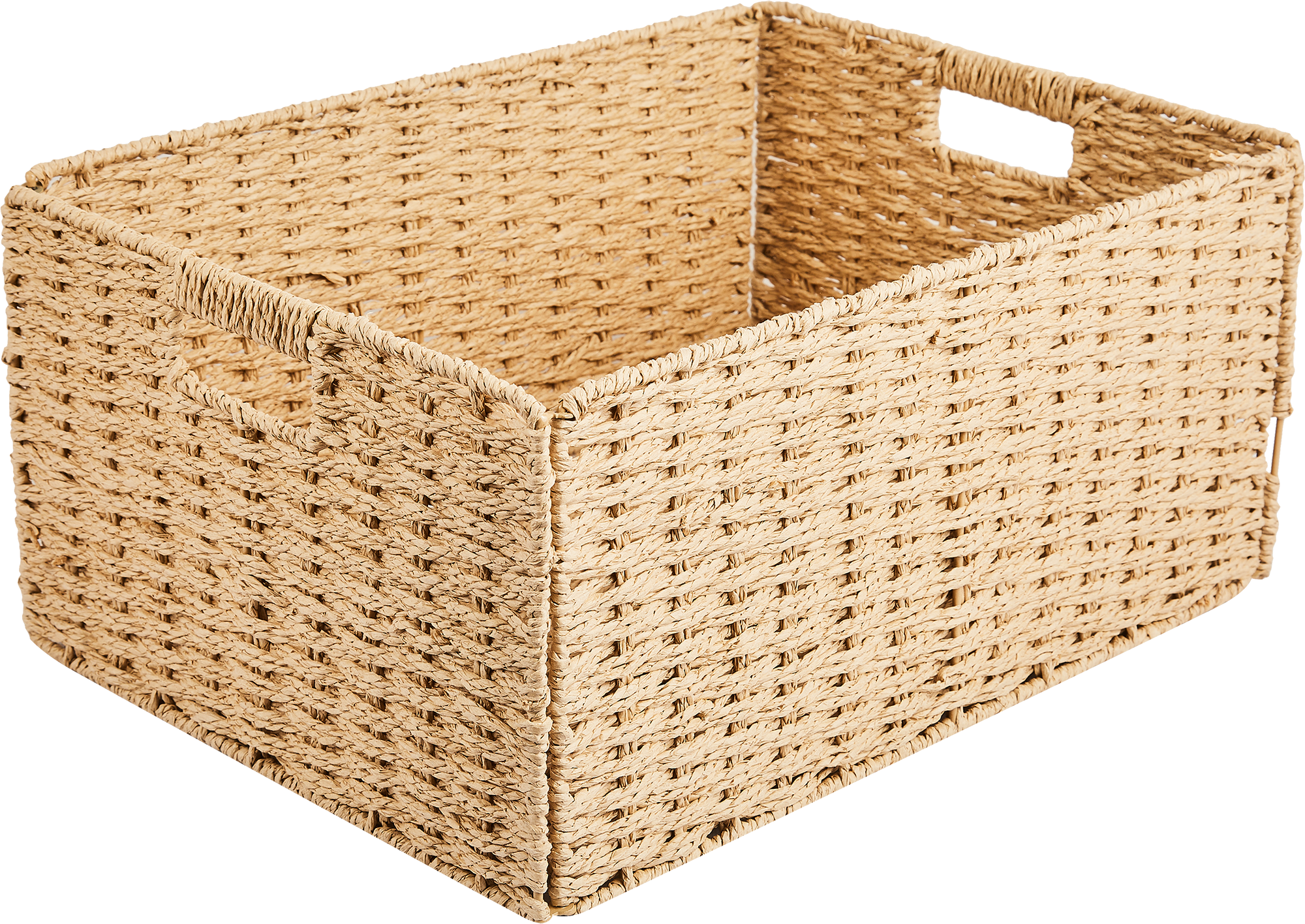 Изображение товара Корзина для хранения 45x21x33 см из бумаги с металлическим каркасом бежевый