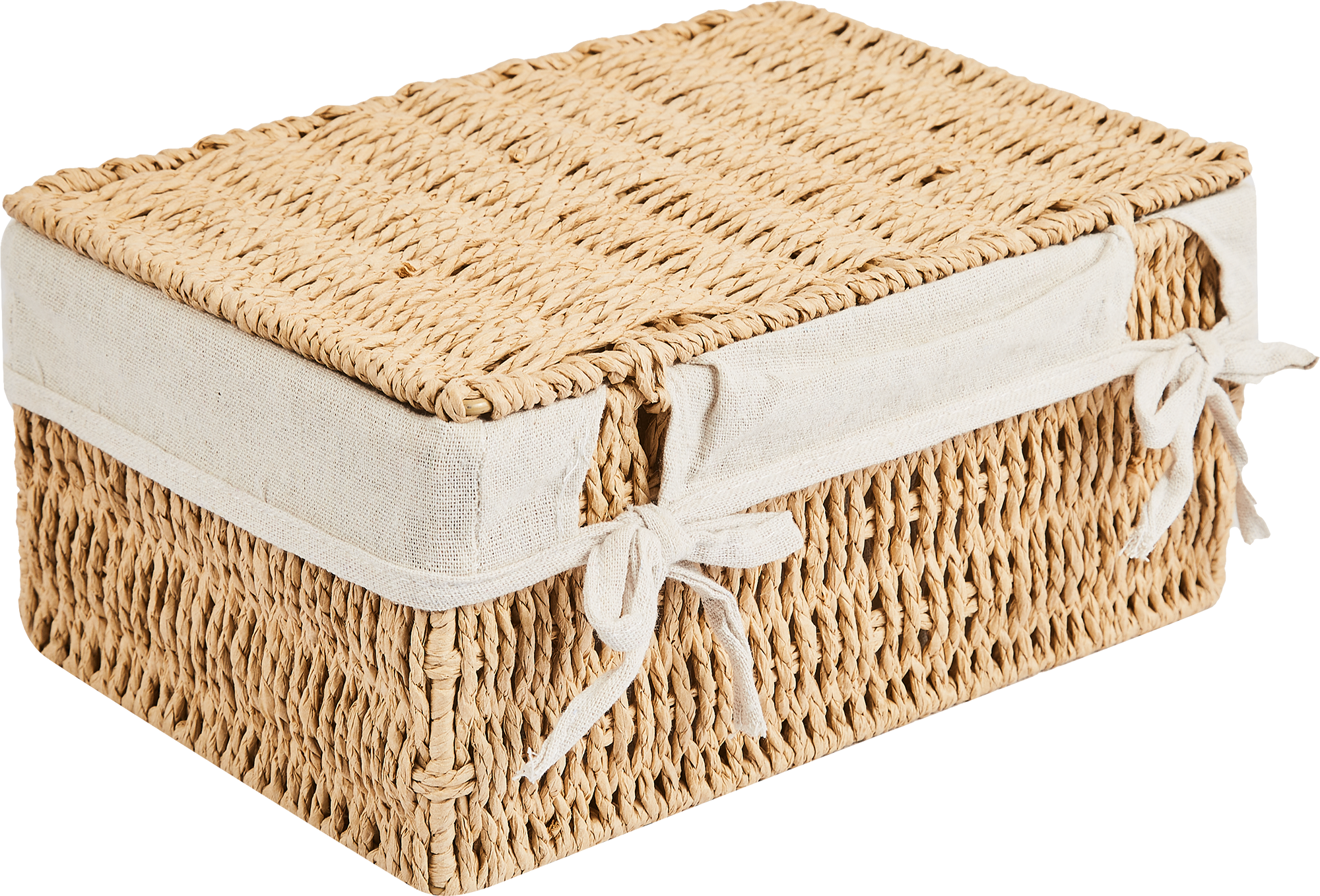 Корзина с крышкой для хранения 24x10.5x14 см бумага цвет бежевый 3 шт - 7