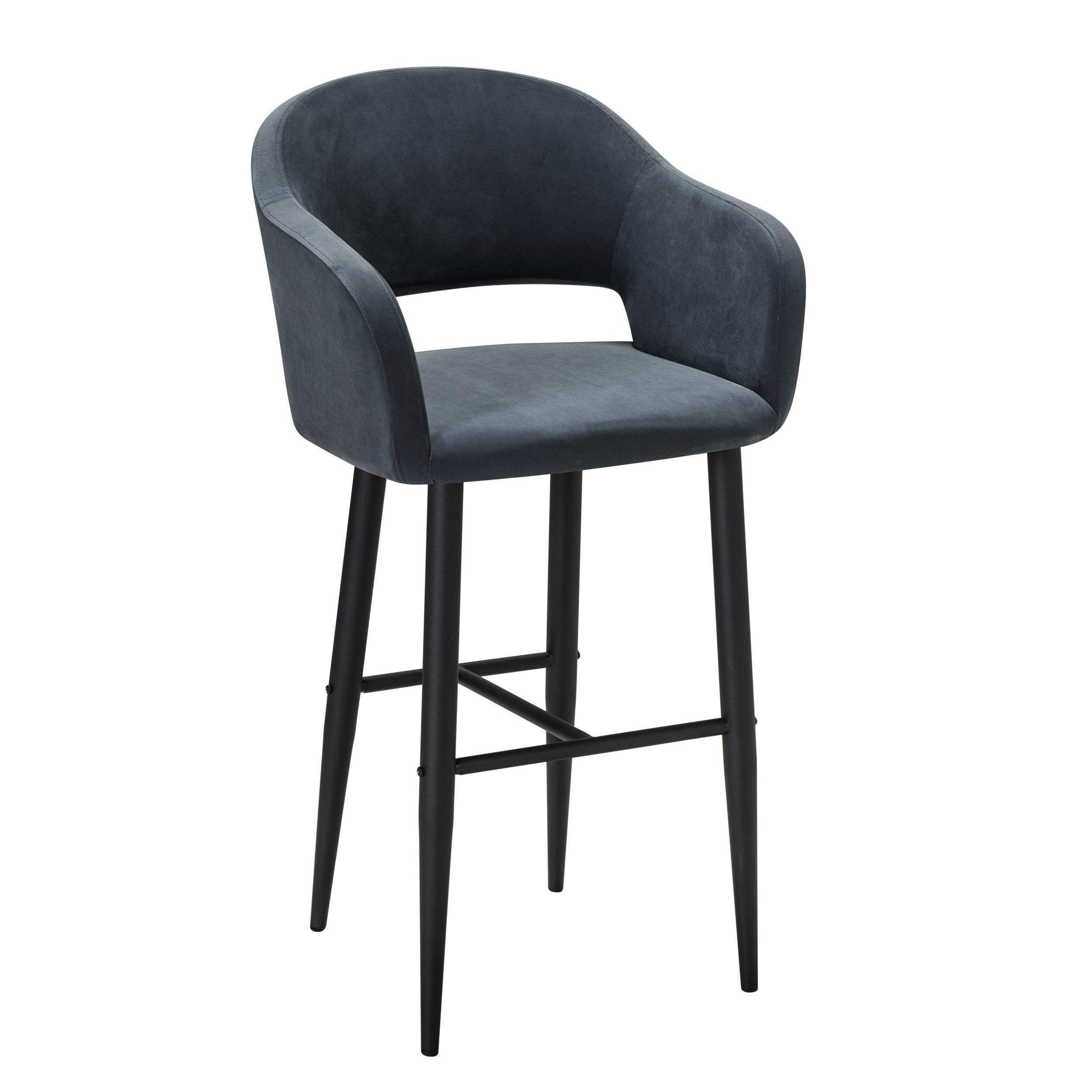 Изображение товара Современное кресло R-home Oscar, серый велюр, металлический каркас, 60x108x59 см