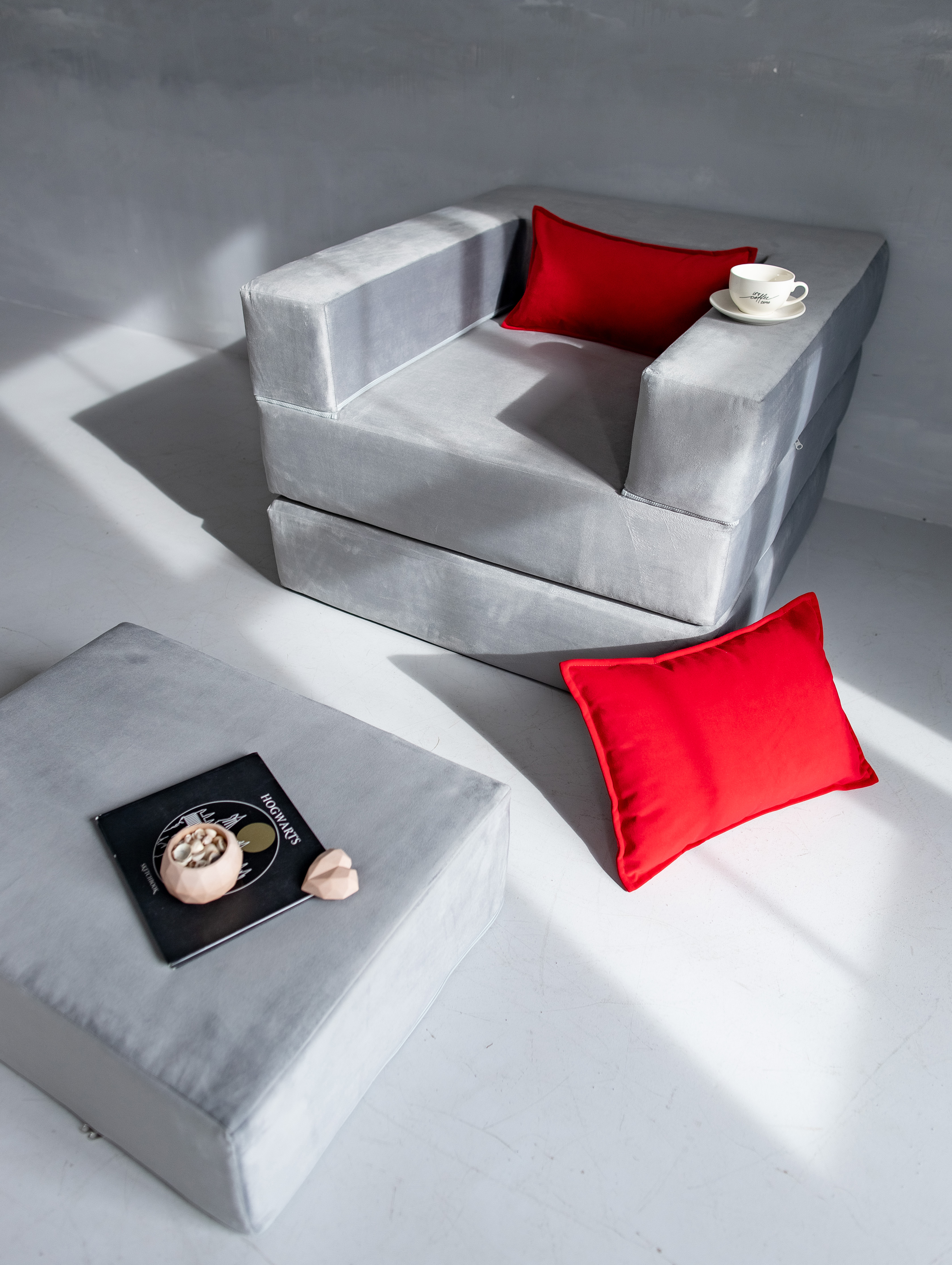 Изображение товара Кресло Miella Ella 90x60x100 см велюр цвет серый