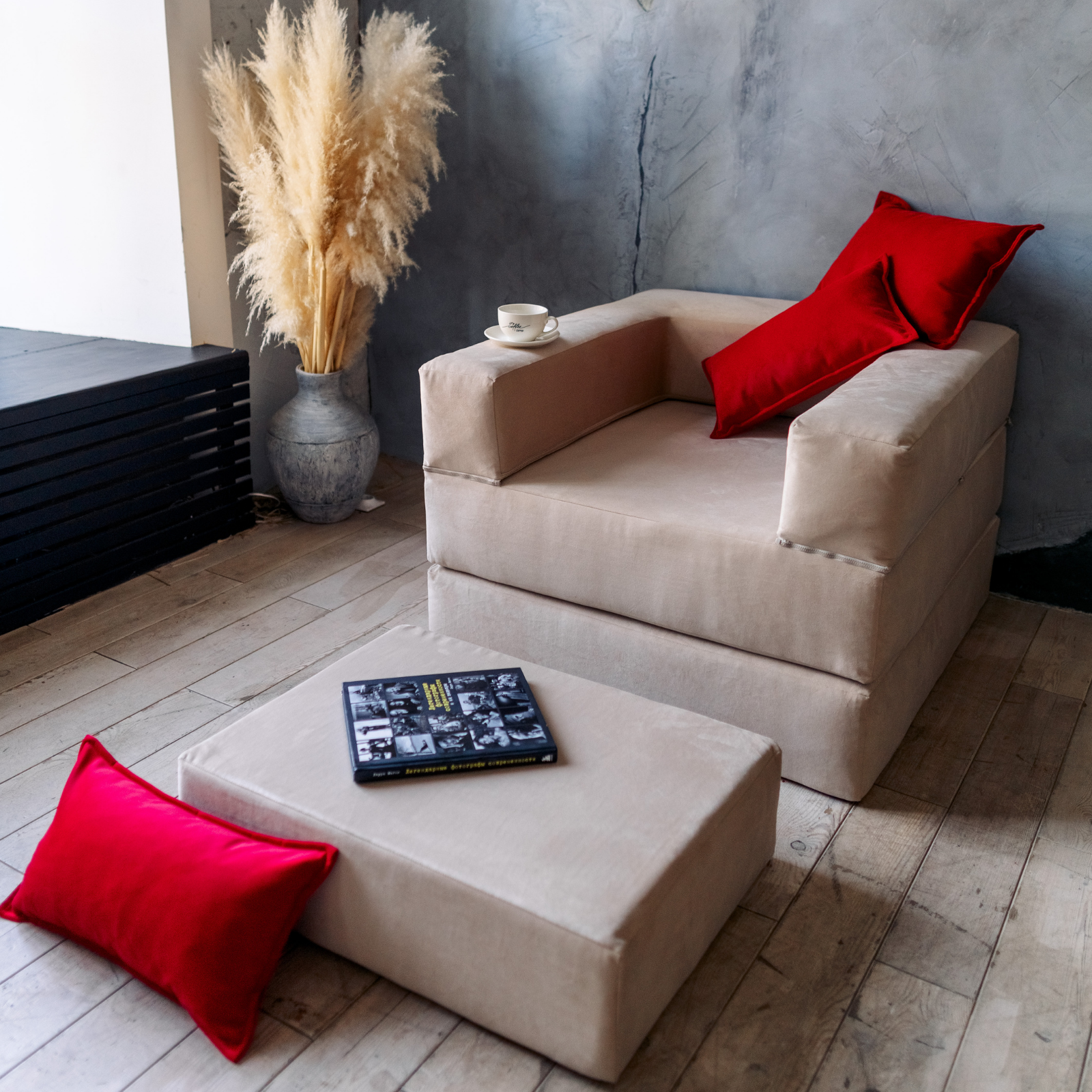 Изображение товара Кресло Miella Ella 90x60x100 см велюр цвет бежевый