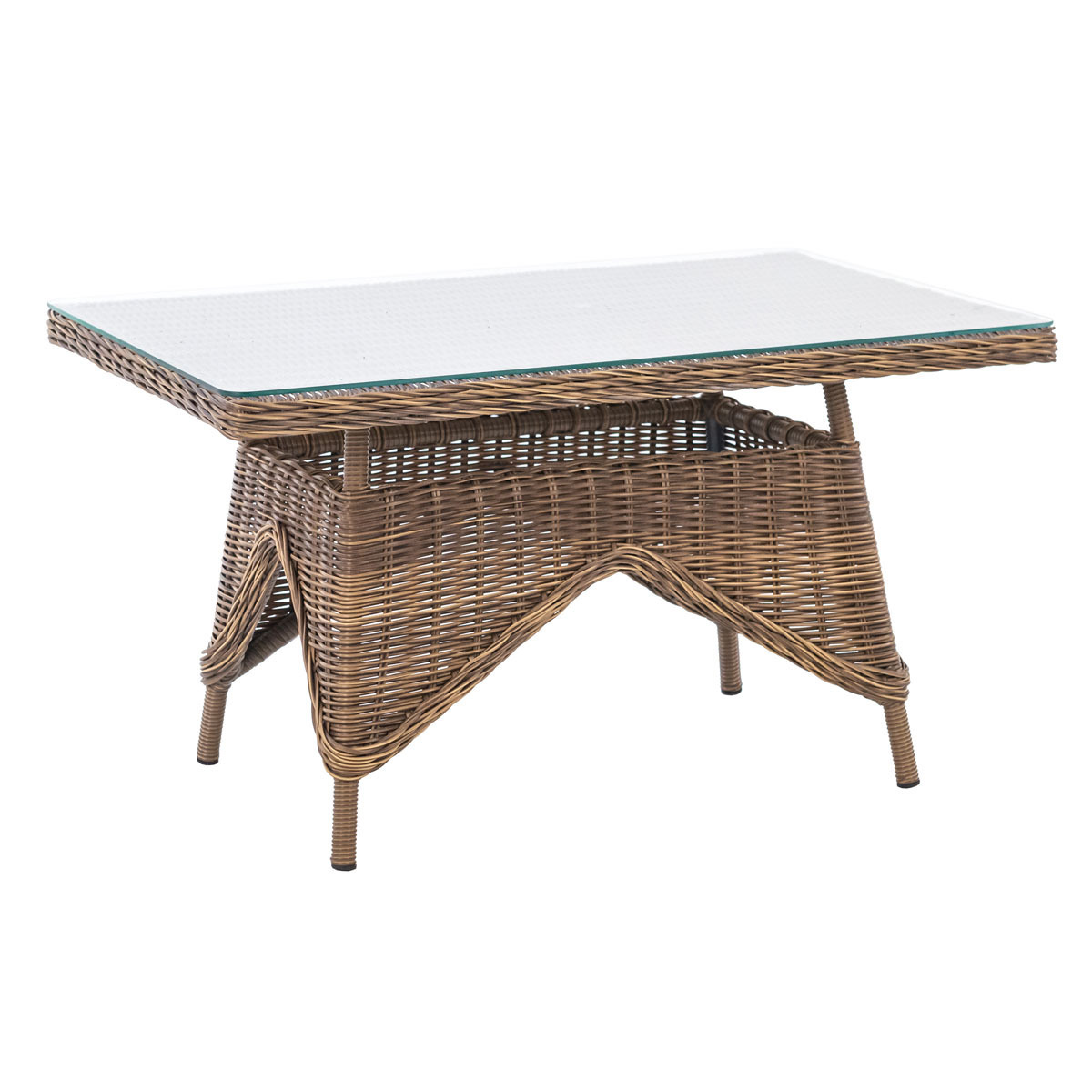 Изображение товара Стол садовый складной Amaro 90x120x76 см стекло каштан