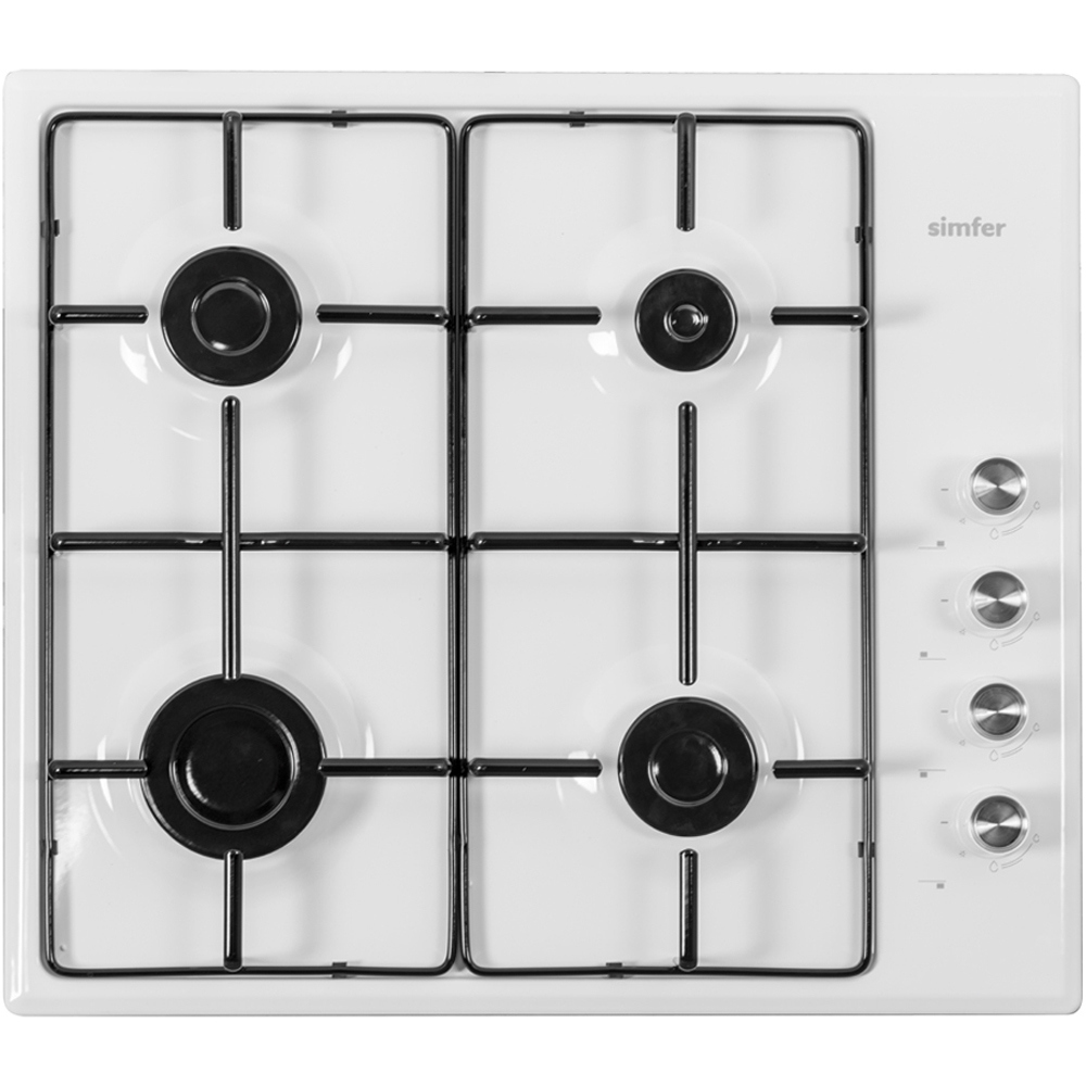 Изображение товара Газовая варочная панель Simfer H60Q40W411 60 см 4 конфорки белая