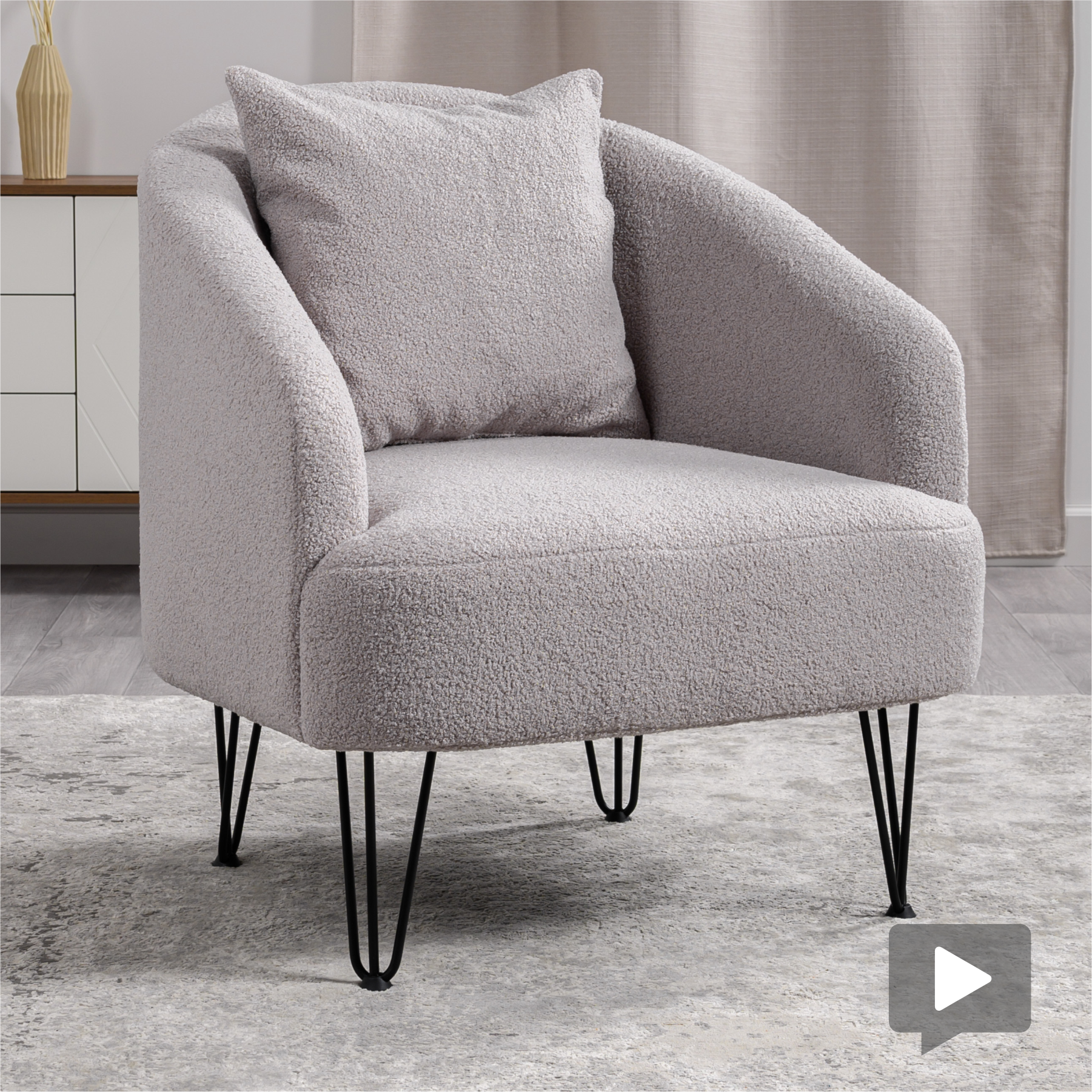 Изображение товара Кресло Нижегородмебель и к Чарли 79x85x83 см искусственный мех цвет серый