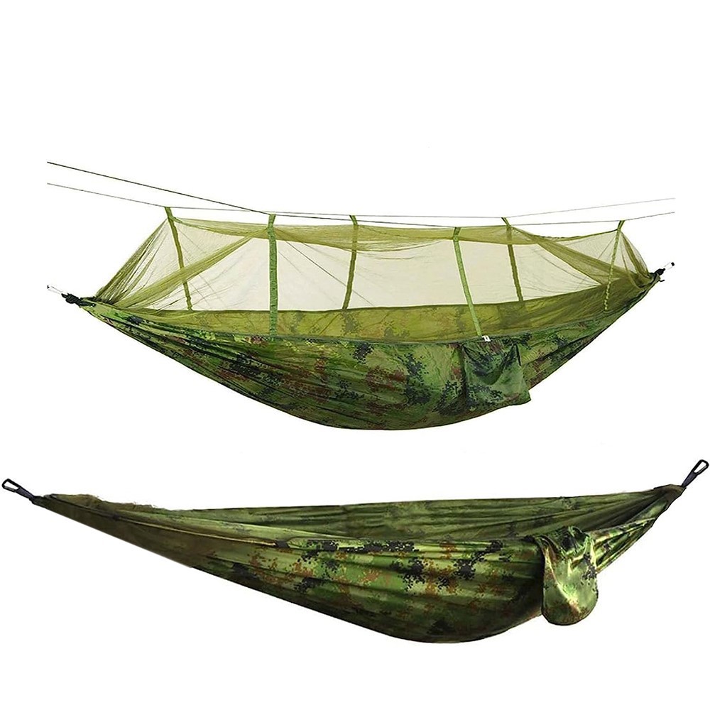 Изображение товара Гамак Oqqi Gamak-tent-h с навесом и москитной сеткой 256x142 см зеленый