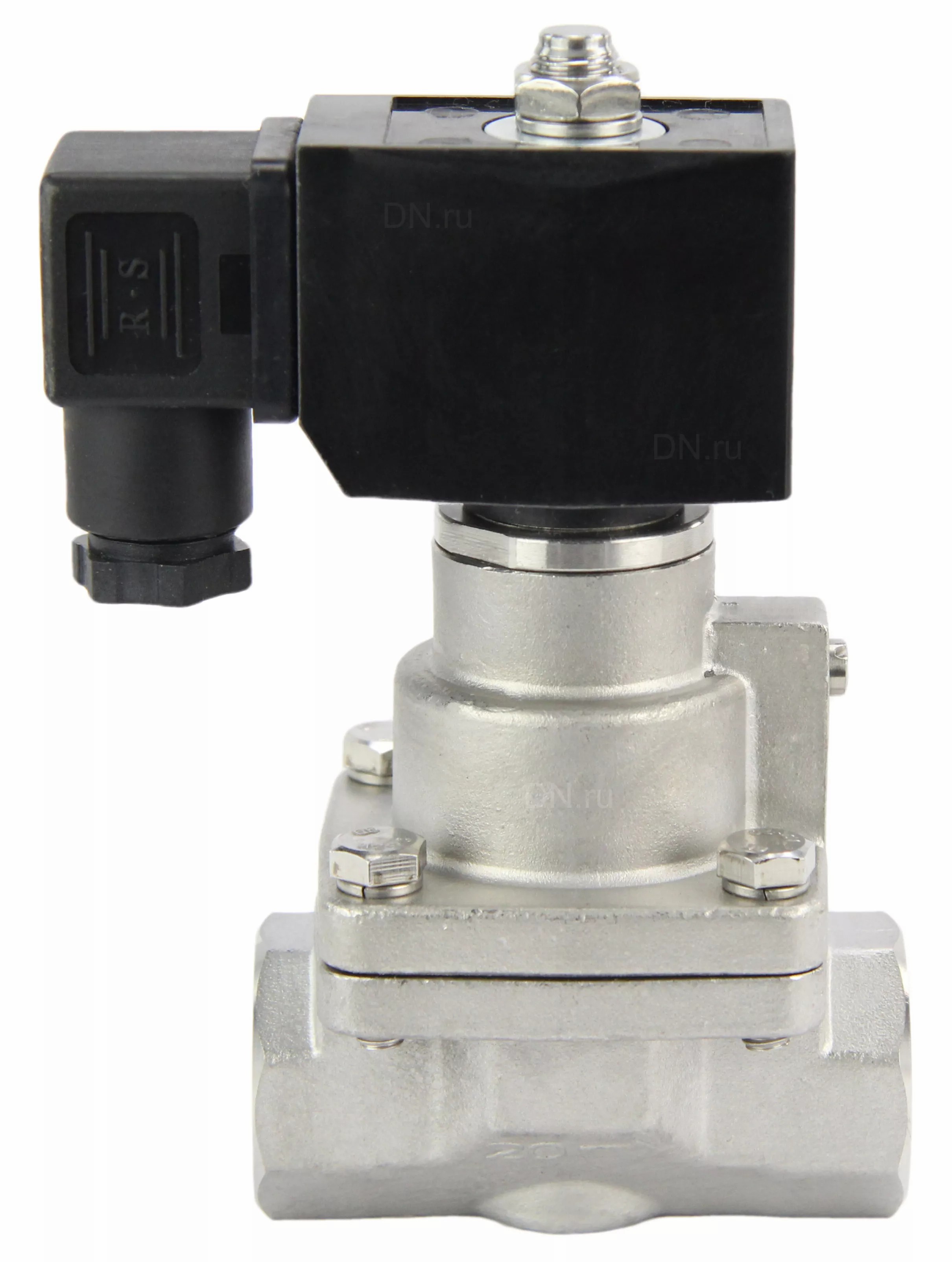 Изображение товара Клапан электромагнитный DN.ru D130-02348 Ду15x1/2" ВР нержавеющая сталь IP65