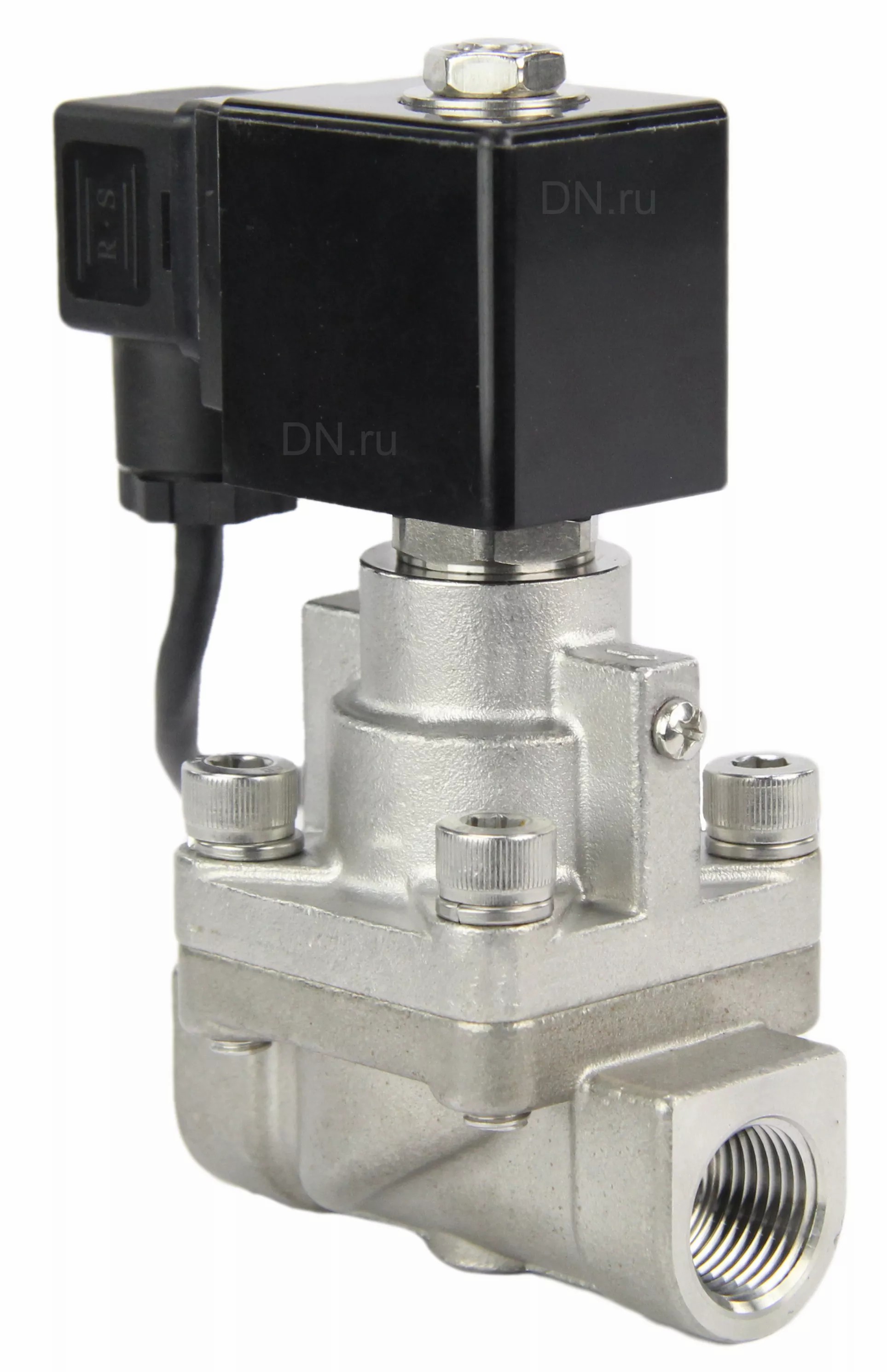Изображение товара Клапан электромагнитный двухходовой DN.ru V2W-901P-NC нержавеющая сталь 24В Ду40