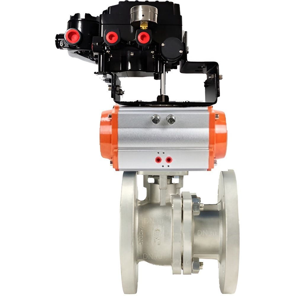 Изображение товара Кран шаровой DN.ru D160-09234 40 мм нержавеющая сталь автоматический пневмопривод