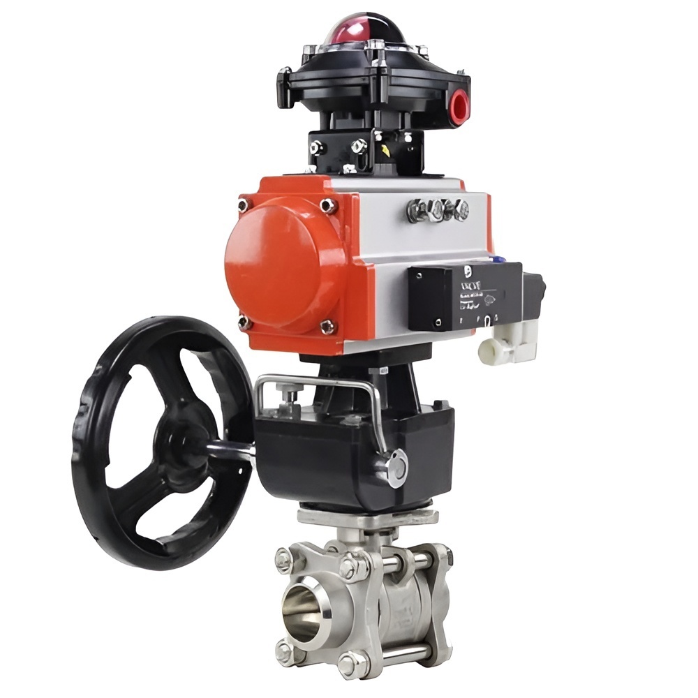 Изображение товара Кран шаровой DN.ru D160-09581 нержавеющая сталь, пневмопривод, DN 65, Россия