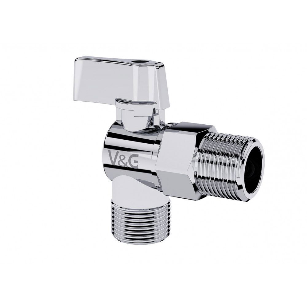 Изображение товара Кран шаровой угловой V&G Valogin VG-501101 PN10 1/2" НР латунь ручка флажок