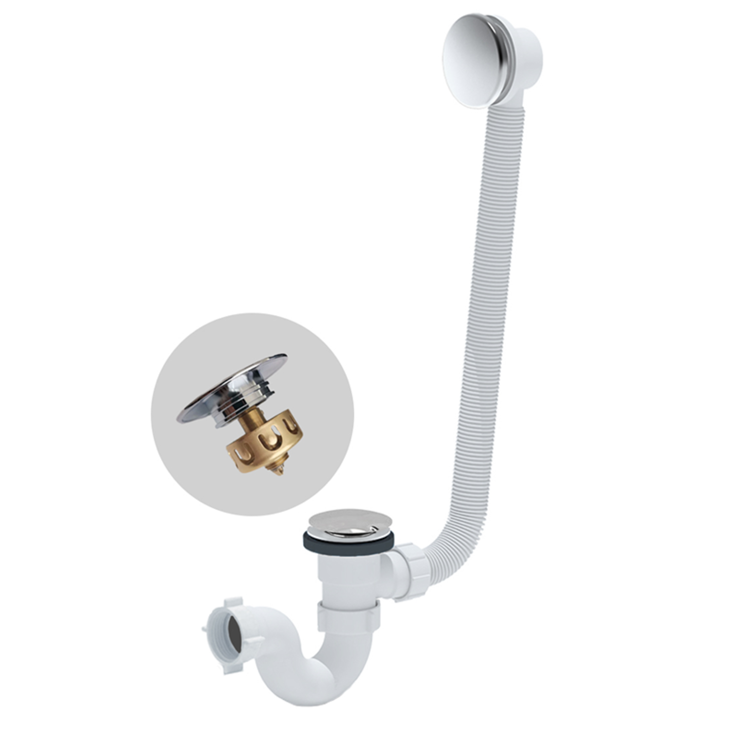 Изображение товара Слив-перелив для ванны Radomir D40 клик-клак хром