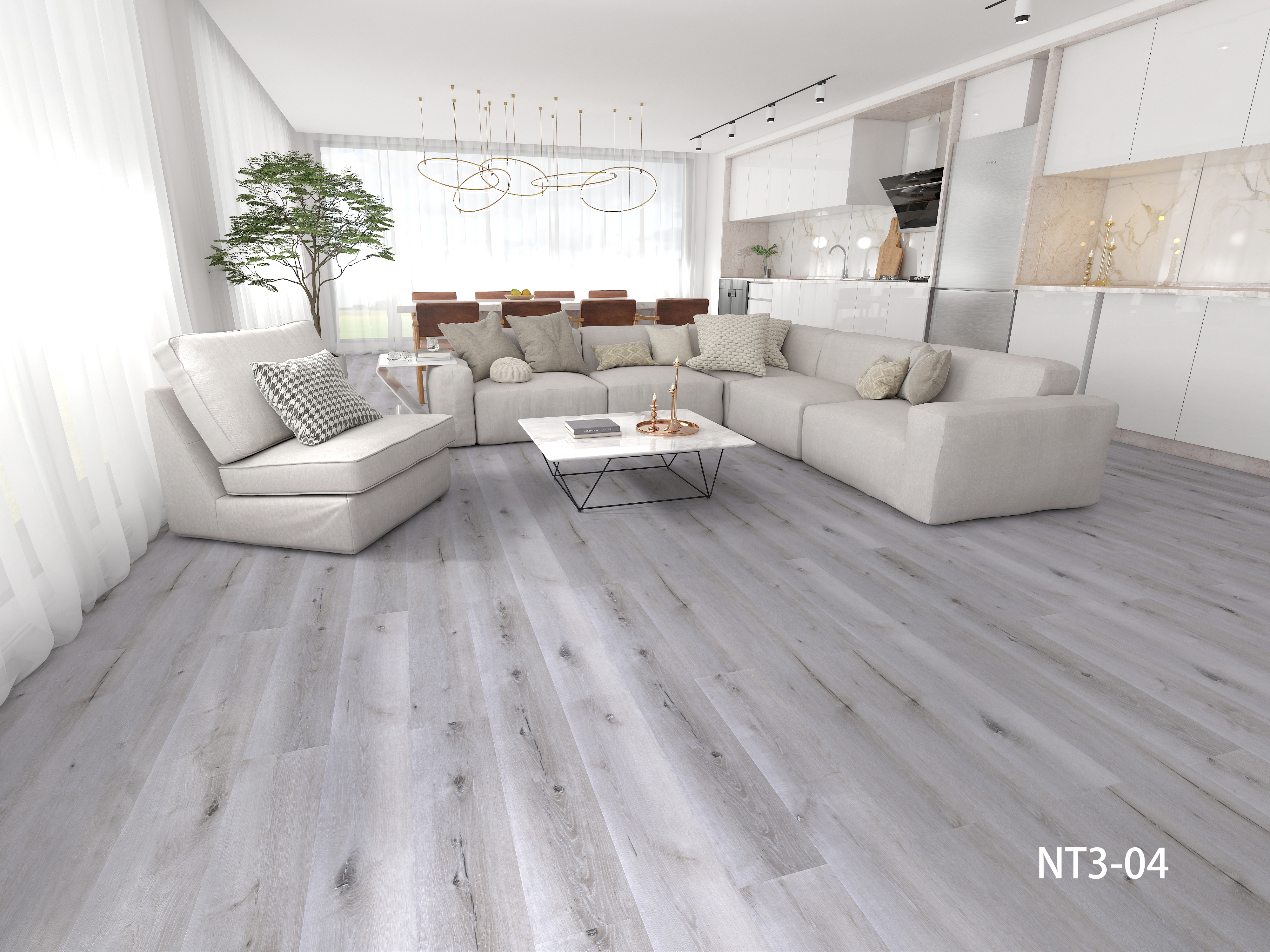 Изображение товара SPC плитка Aspenfloor Natural Touch Дуб Снежный 43 класс водостойкий ламинат