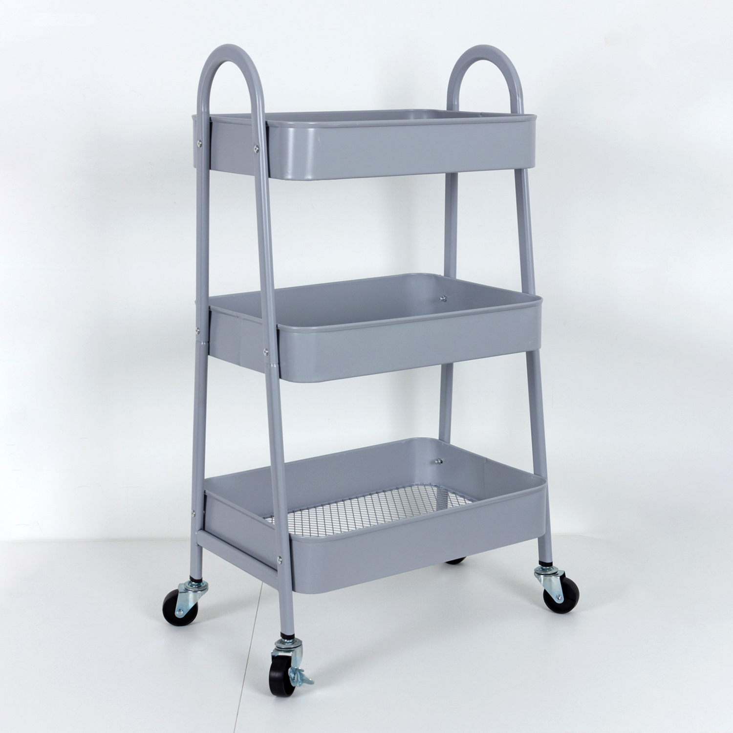 Изображение товара Металлический стеллаж Joy home 44x80x32 см трехуровневая тележка на колесах