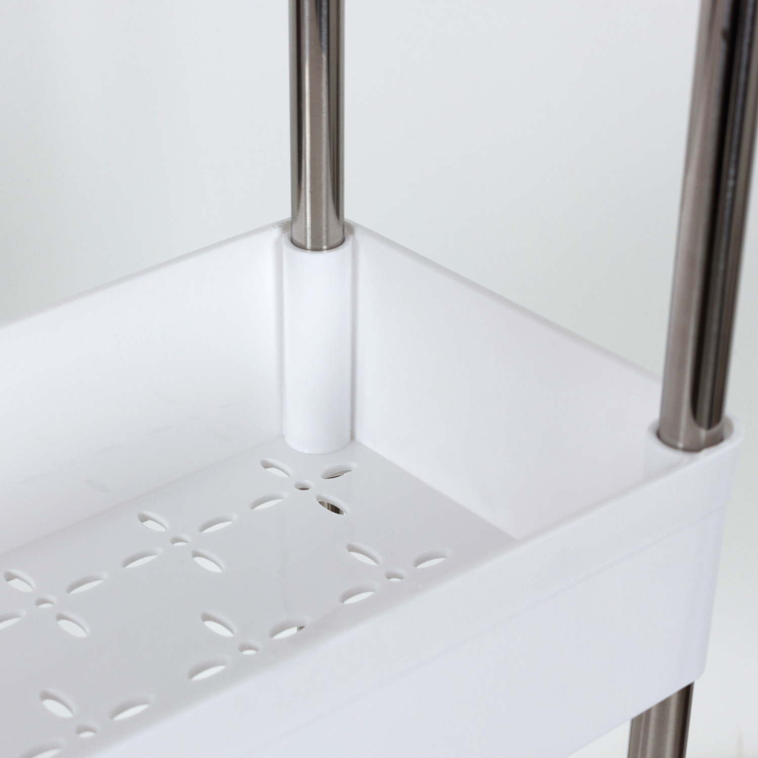 Изображение товара Стеллаж пластиковый Joy home 40x85x14 см с 4 ярусами и колесиками