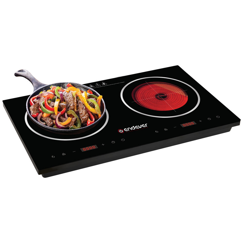 Изображение товара Электрическая настольная плита Endever Skyline DP-63 2 конфорки черный стильный дизайн
