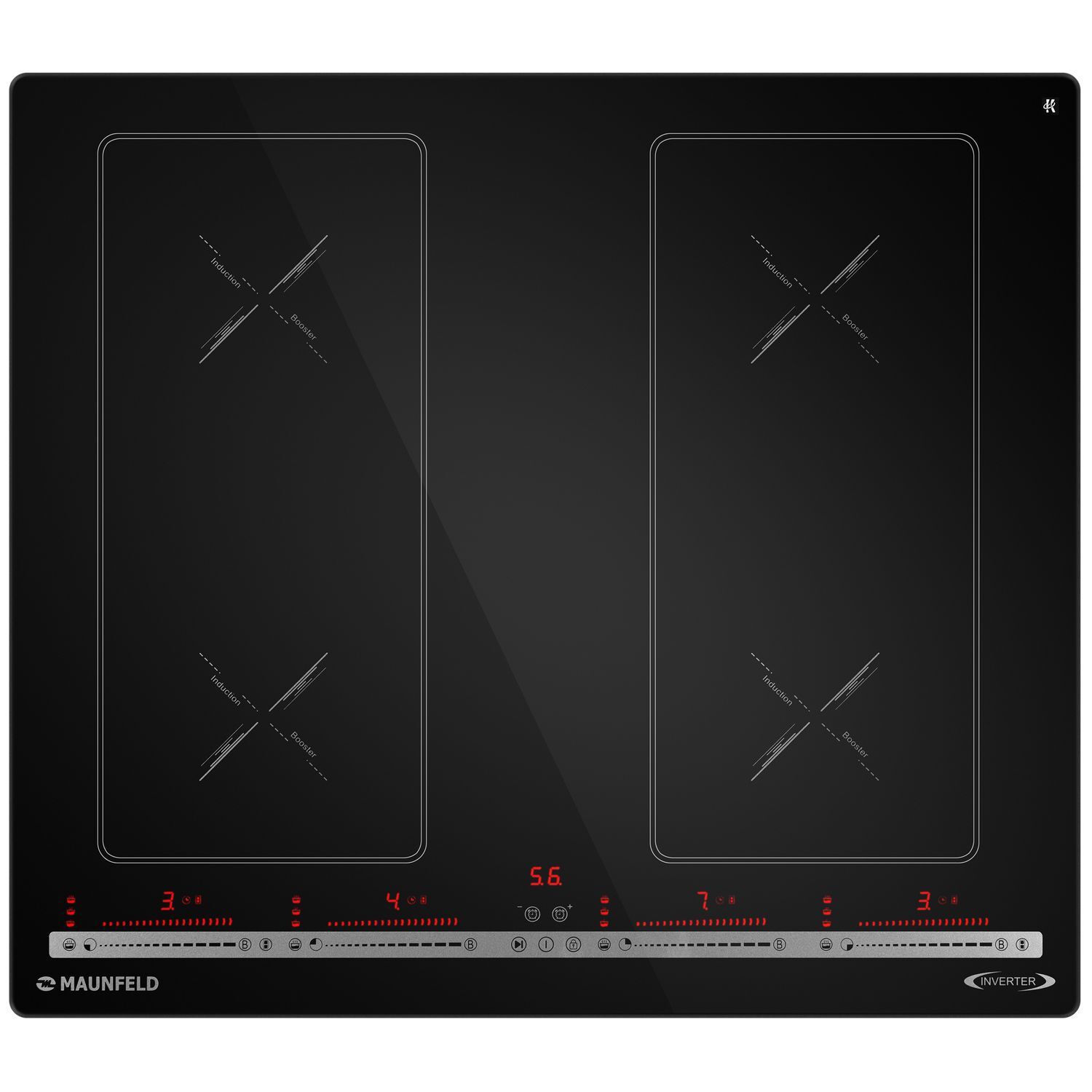 Изображение товара Индукционная варочная панель Maunfeld CVI594SB2BKA Inverter 59 см 4 конфорки черная