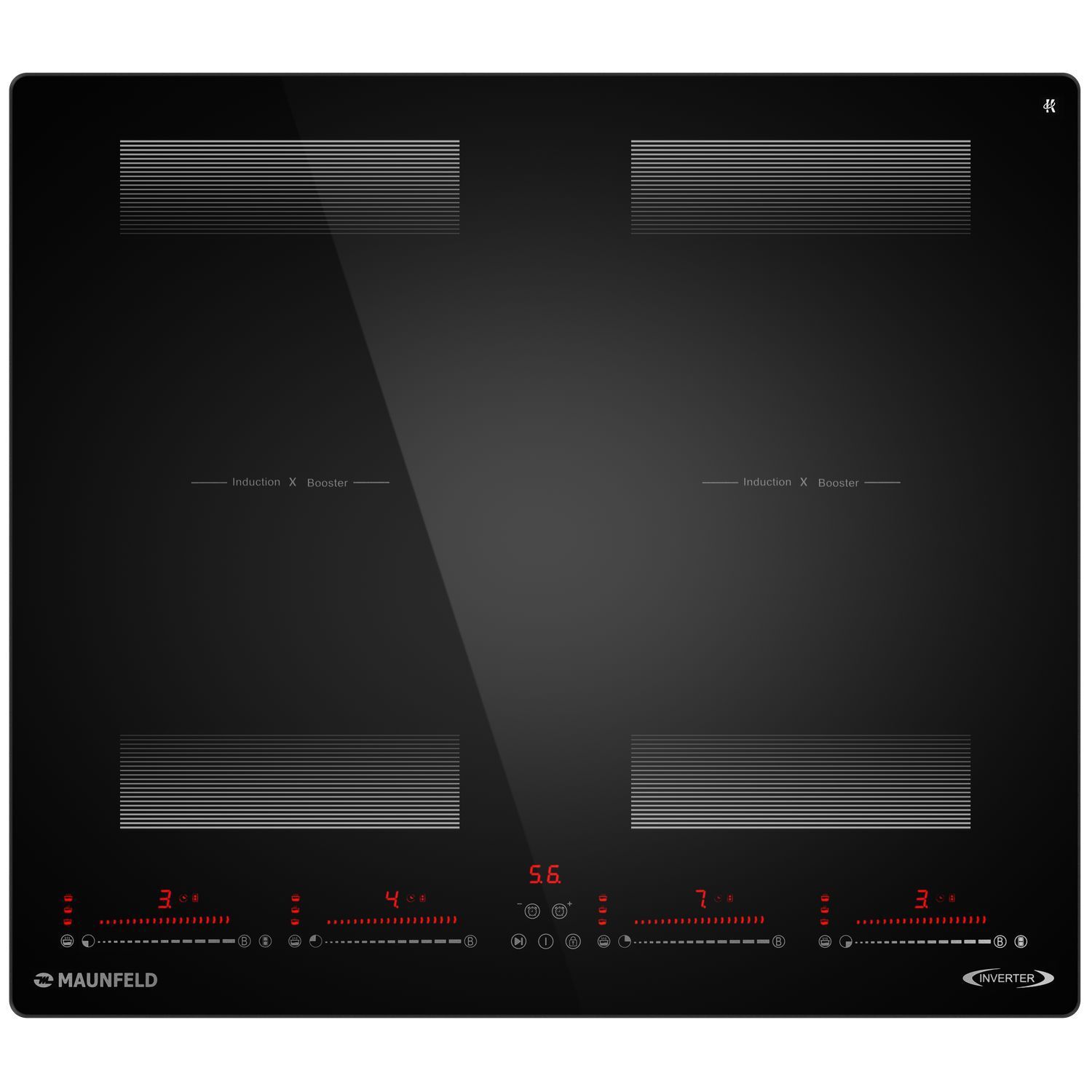 Изображение товара Индукционная варочная панель Maunfeld CVI594SF2BKD Inverter 59 см 4 конфорки цвет черный