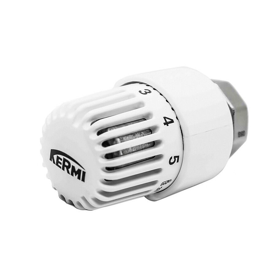 Изображение товара Термостическая головка Kermi ZV01900001-4 белая им которое подходит для радиаторов различных видов