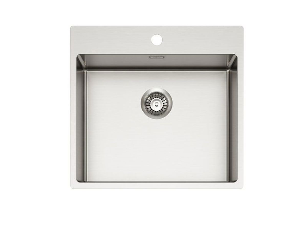 Изображение товара Кухонная врезная мойка ALVEUS Nox 54x52см с интегрированным сифоном и матовой отделкой