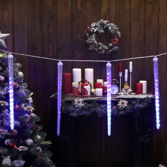 Изображение товара Уличная электрогирлянда сосульки UNIEL 2,7х0,5м 340 LED синий IP44