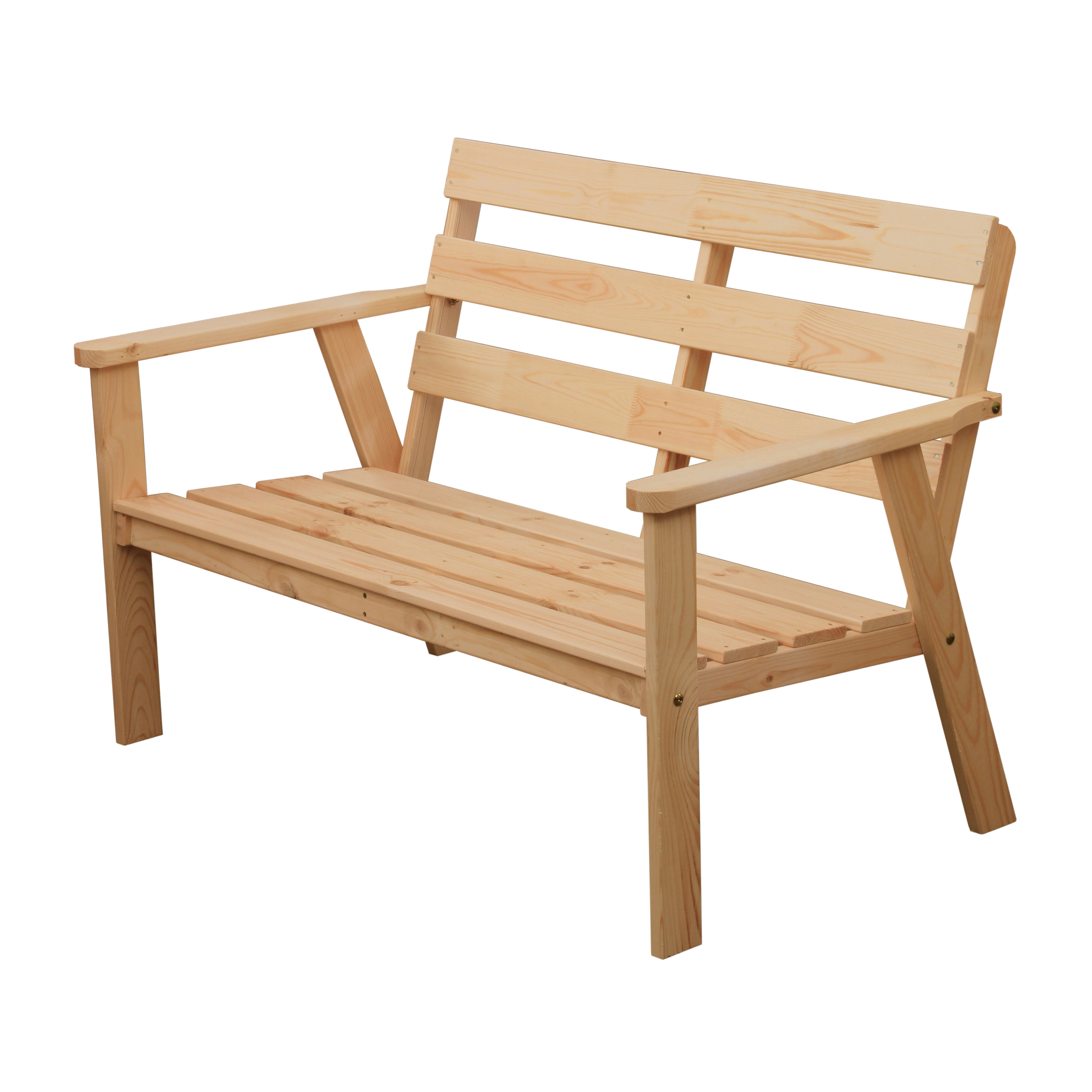 Изображение товара Садовая скамья Ньюпорт 76x112x66 см из сосны, бежевый цвет, 2 места