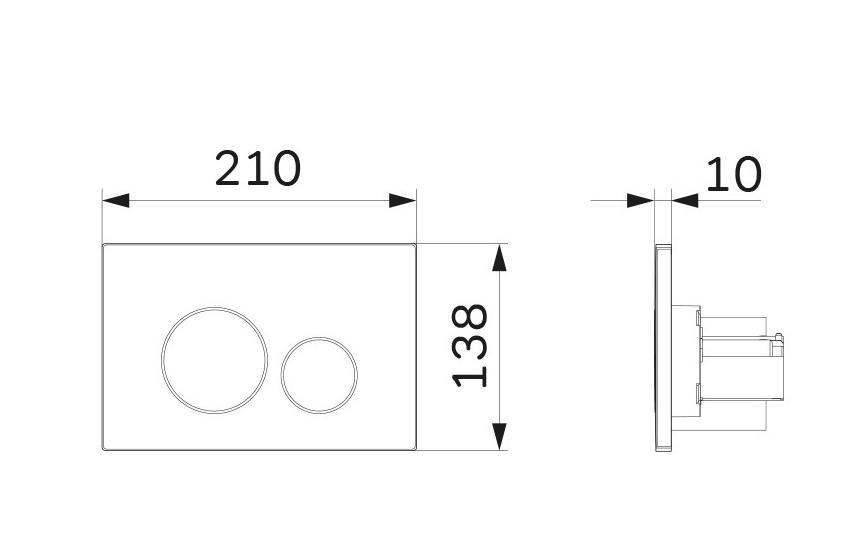 Клавиша смыва AM.PM Tech I049001LM, пневматическая, пластик, цвет белый - 1
