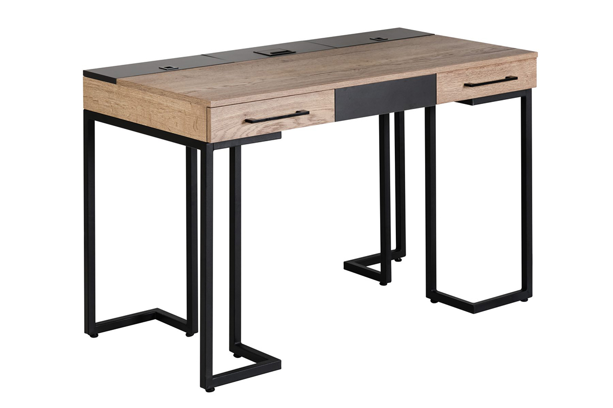 Изображение товара Рабочий стол Loft из ЛДСП 120x75x60 см графит дуб коричневый табак