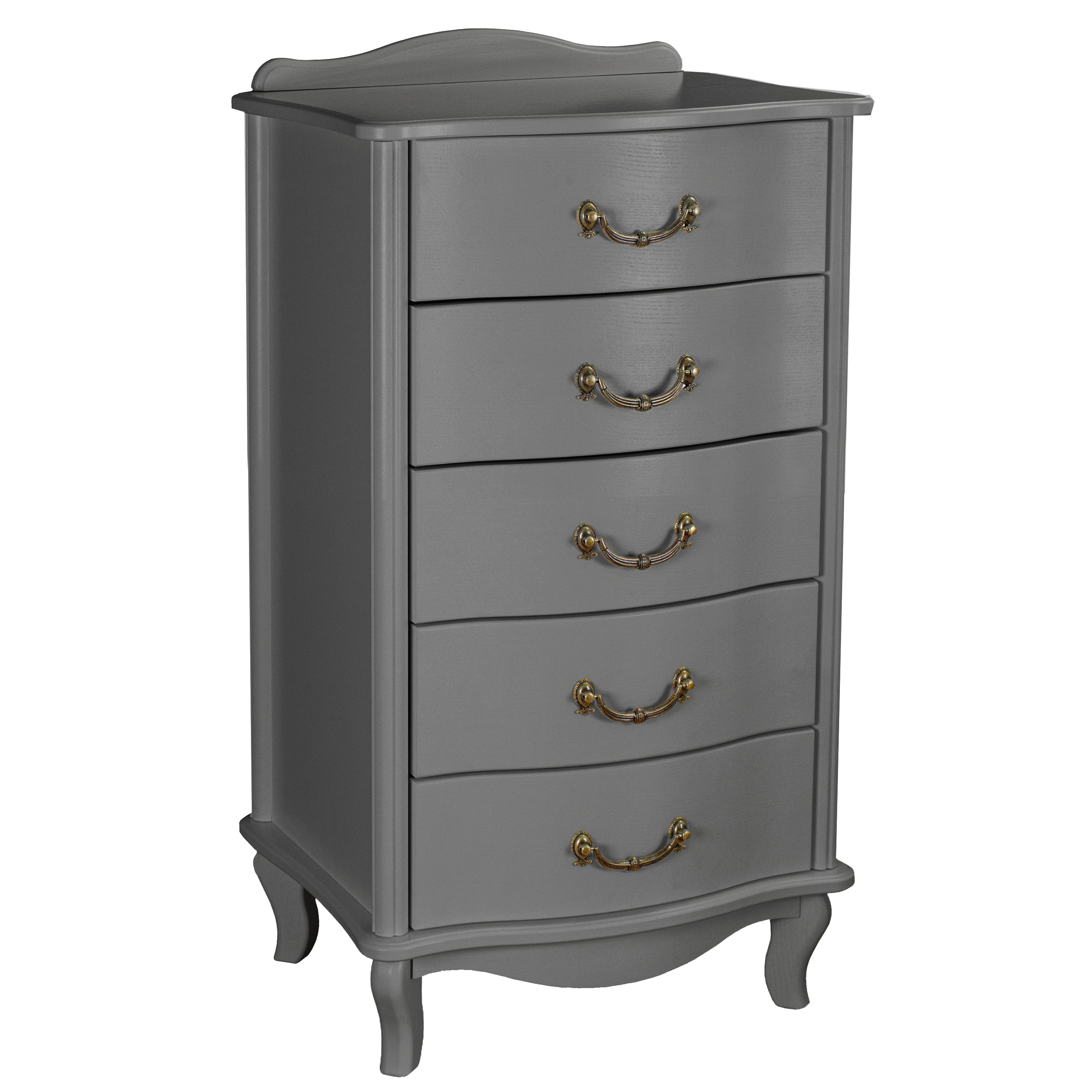 Изображение товара Комод Мебелик Джульетта 5 ящиков 50x40.40x92.50см Дерево серый