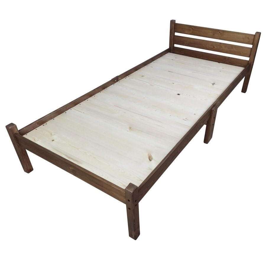 Изображение товара Кровать со сплошным основанием Solarius 90x190 см массив сосны цвет темный дуб