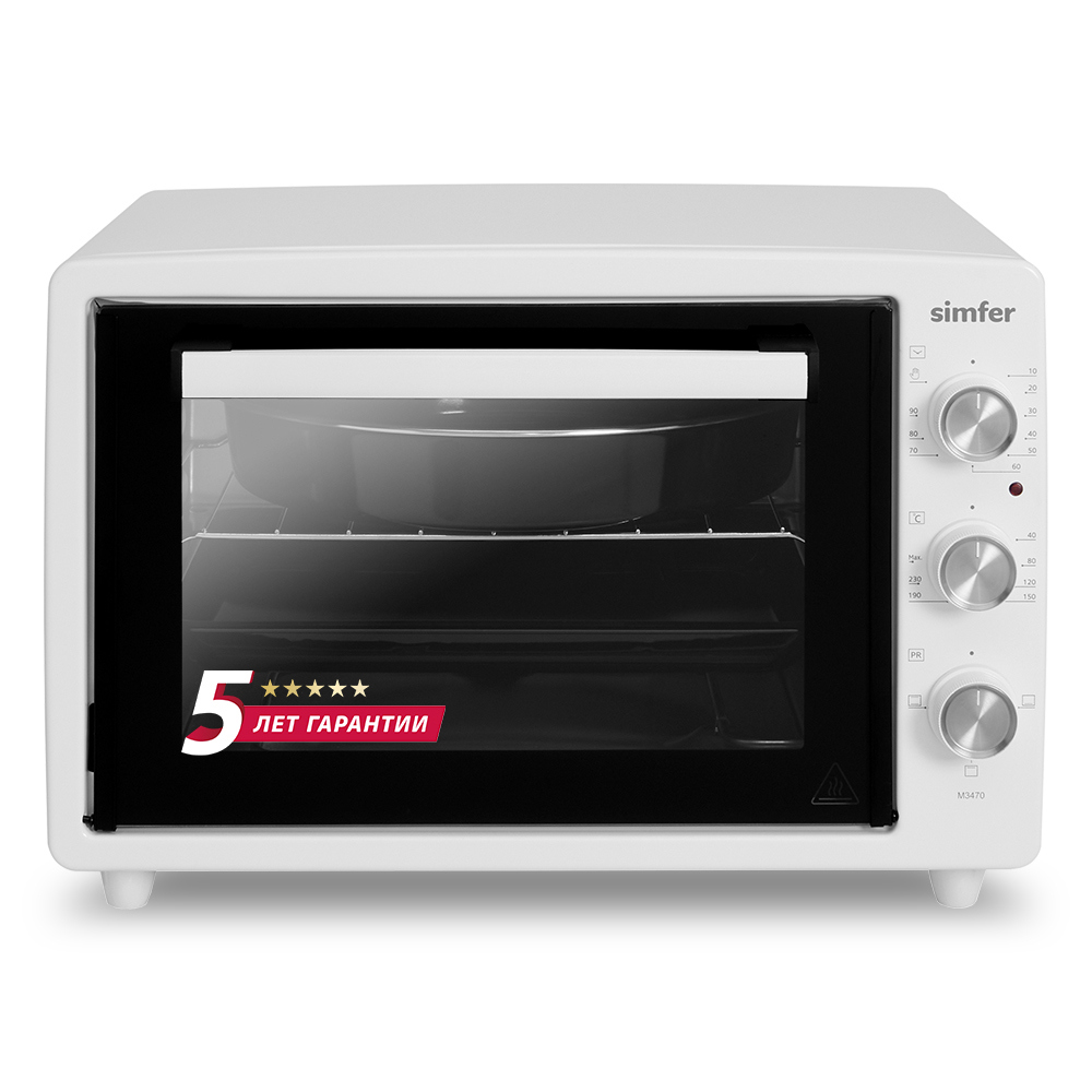 Изображение товара Электропечь SIMFER M3470 1300 Вт 34л белая с таймером и вертелом