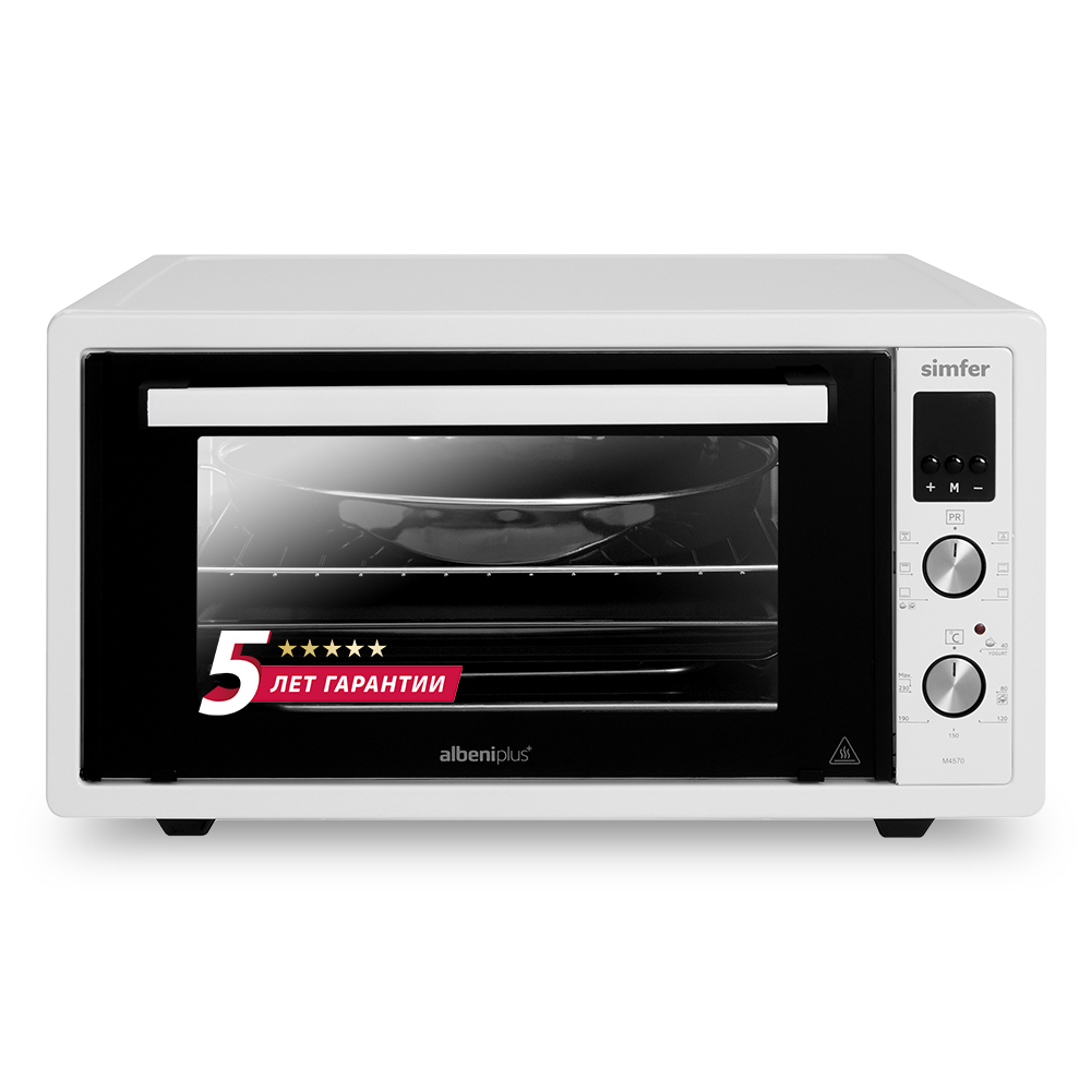 Изображение товара Электропечь SIMFER M4570 45л белая с цифровым дисплеем и 6 режимами работы