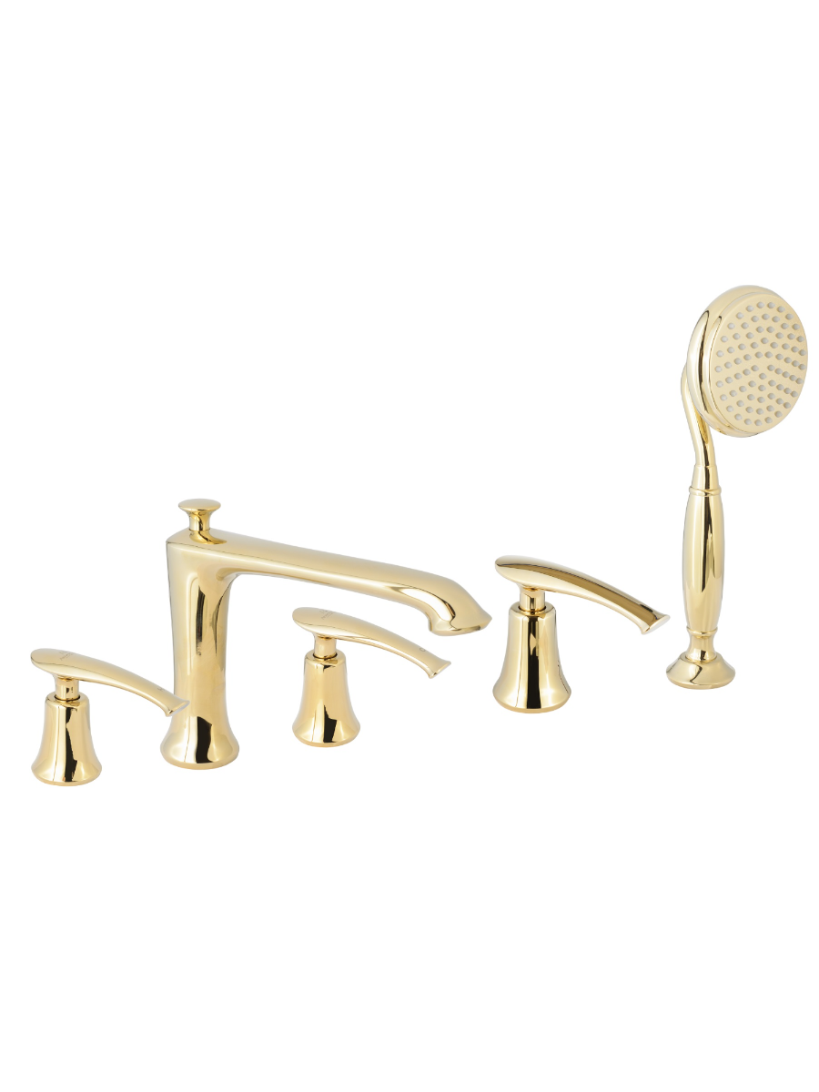 Изображение товара Смеситель для ванны Altrobagno Beatrice двухвентильный с душевой лейкой цвет золото, золотистый