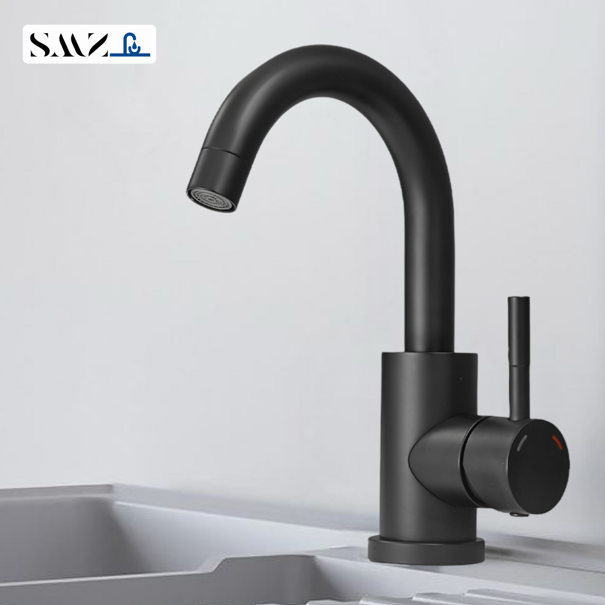 Изображение товара Смеситель для кухни Smz 84SMZFAU поворотный излив 21.5 см цвет черный