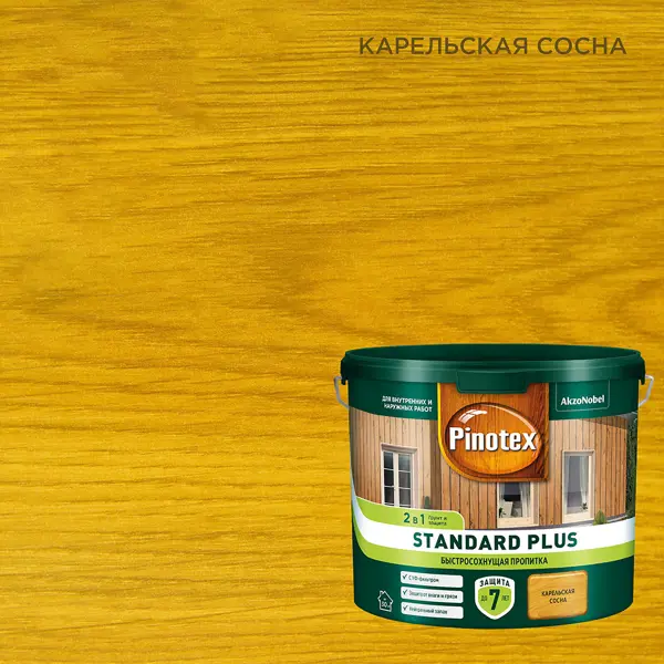Фото Антисептик Pinotex Standard Plus полуматовый сосна 2.5 л