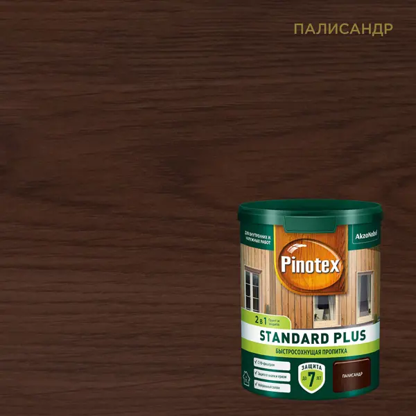 Фото Антисептик Pinotex Standard Plus полуматовый палисандр 0.9 л
