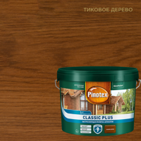 Изображение товара Пропитка для дерева Pinotex Classic Plus полуматовая тиковое дерево 9 л