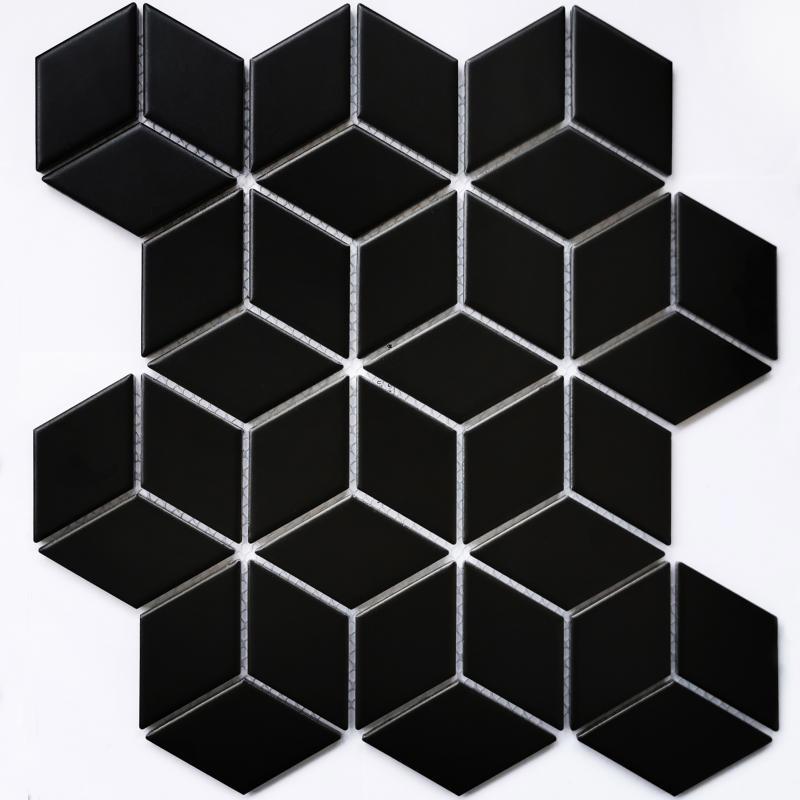 Изображение товара Мозаика из керамогранита Granito Landa Black матовая 26.8x30.9 см для интерьера и external
