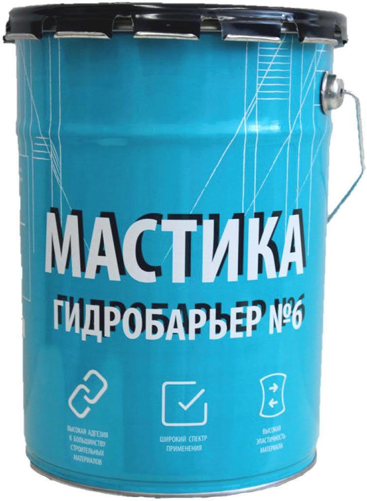 Изображение товара Мастика гидроизоляционная Гидробарьер №6 универсальная 5 кг