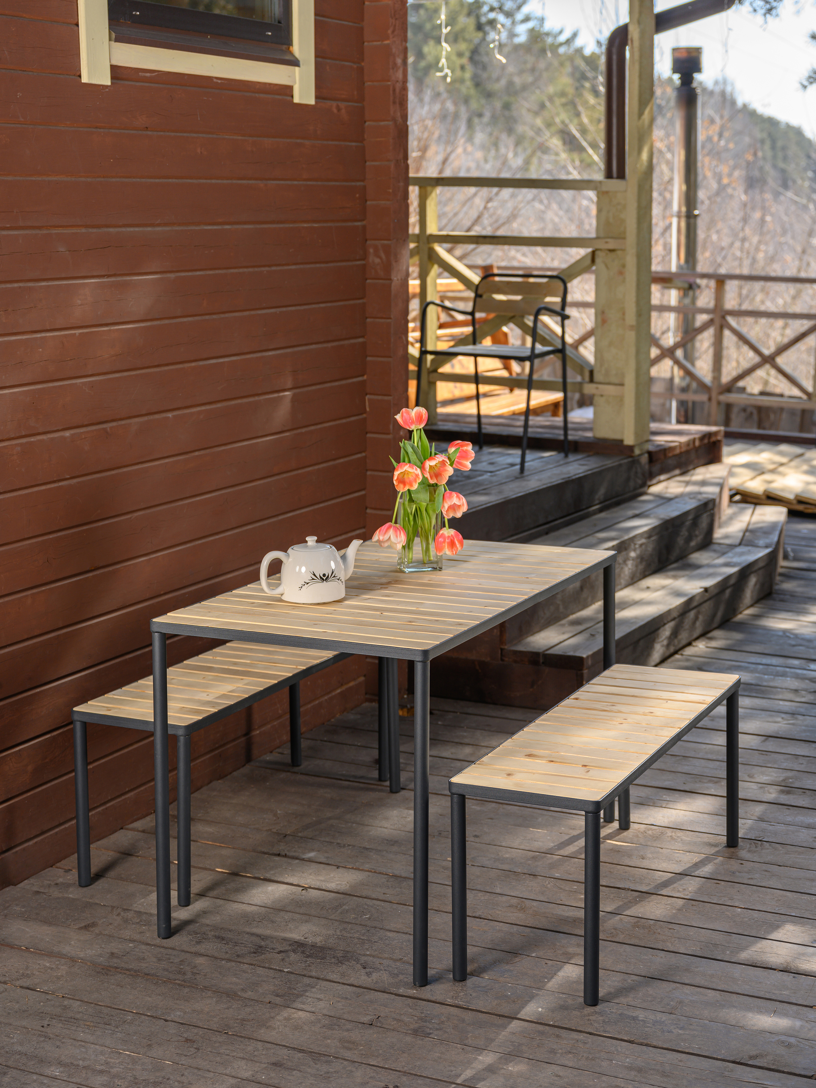 Изображение товара Набор садовой мебели Rich из сосны для отдыха на улице 3 предмета