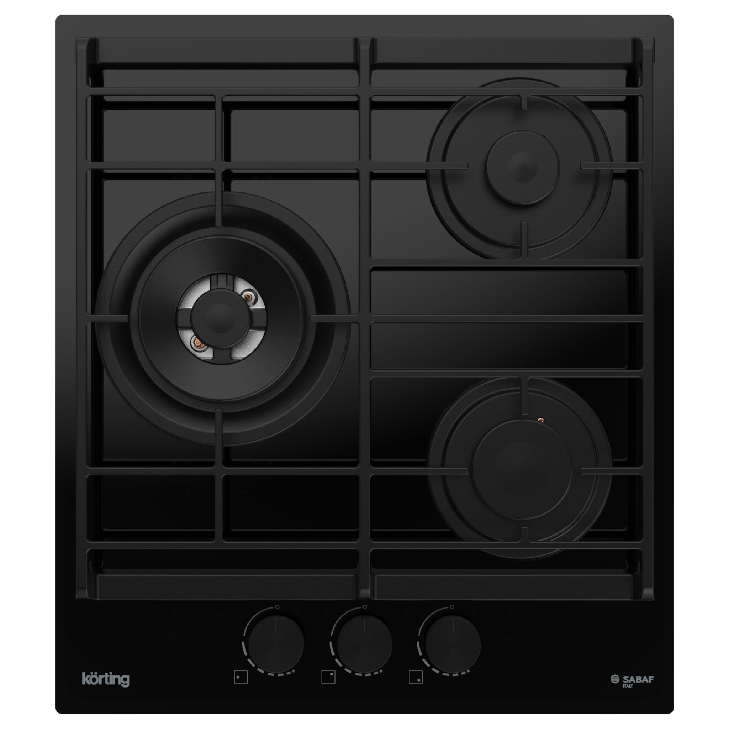 Изображение товара Газовая варочная панель Korting HGG 4955 CTN 46 см 3 конфорки цвет черный