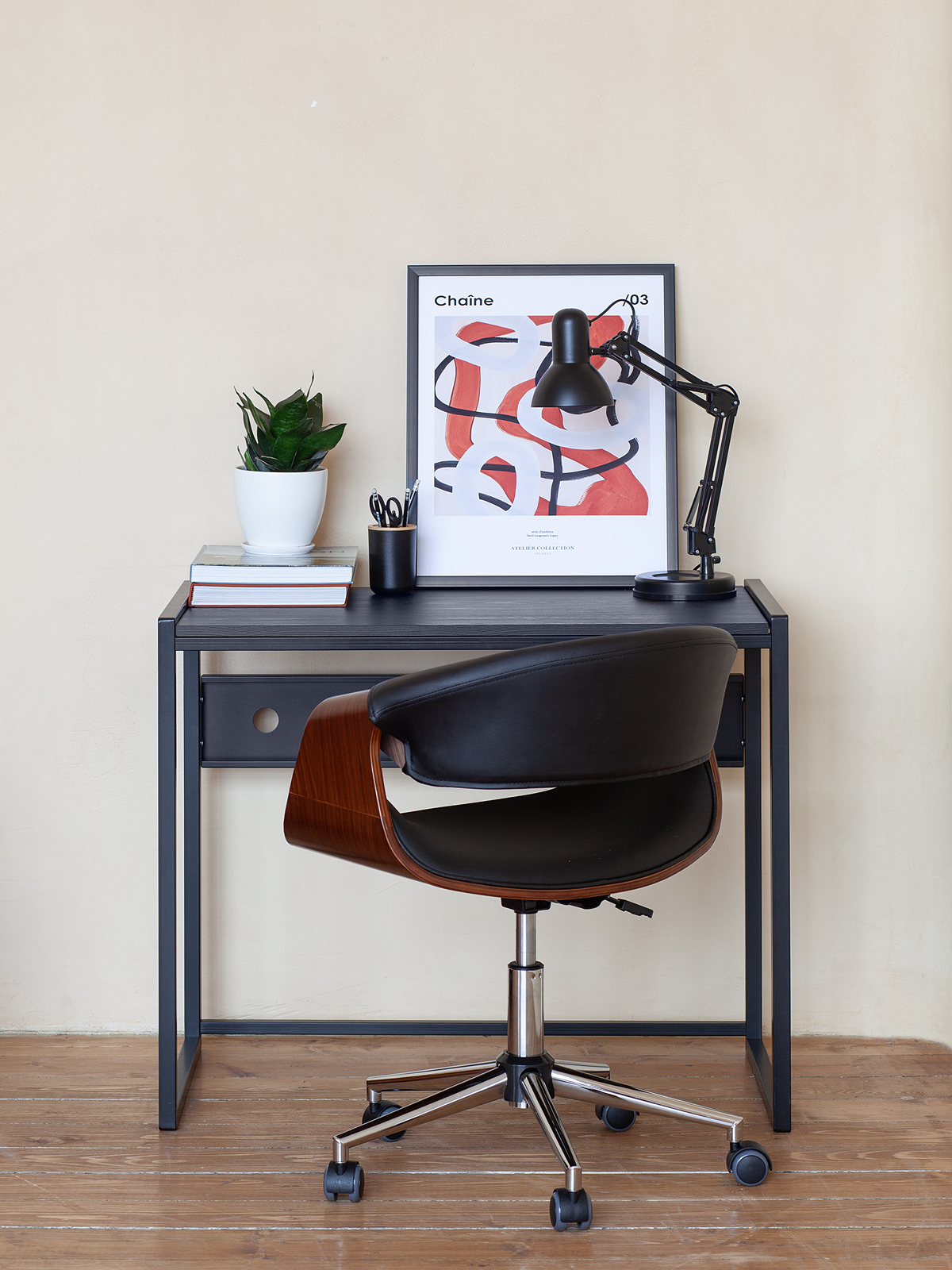 Изображение товара Письменный стол Greenween Agora 90x76.5x50 см черный офисный стиль