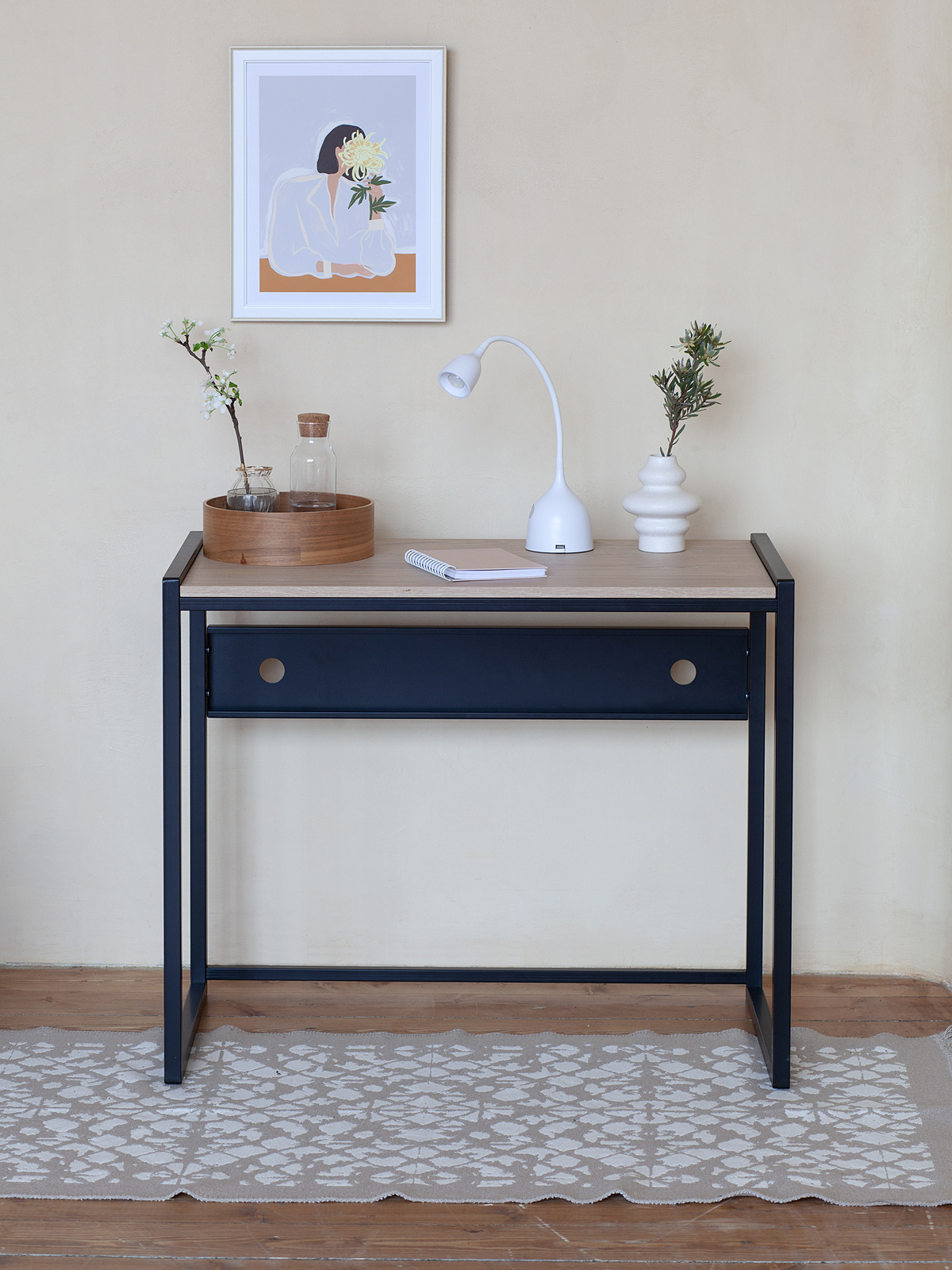 Изображение товара Письменный стол GreenWeen Agora 90x76.5x50 см сталь дуб натуральный офисный