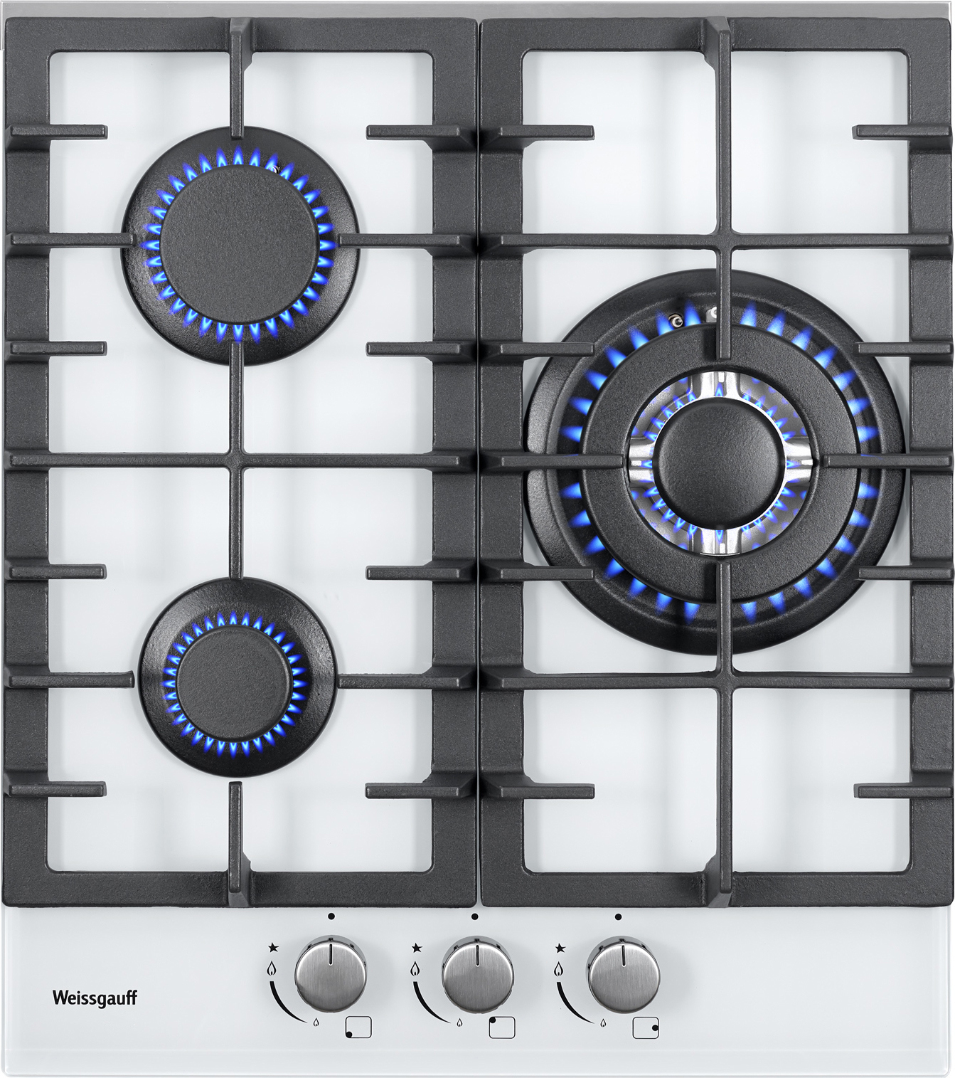 Изображение товара Газовая варочная панель Weissgauff HGG 451 WFh 45 см 3 конфорки белая
